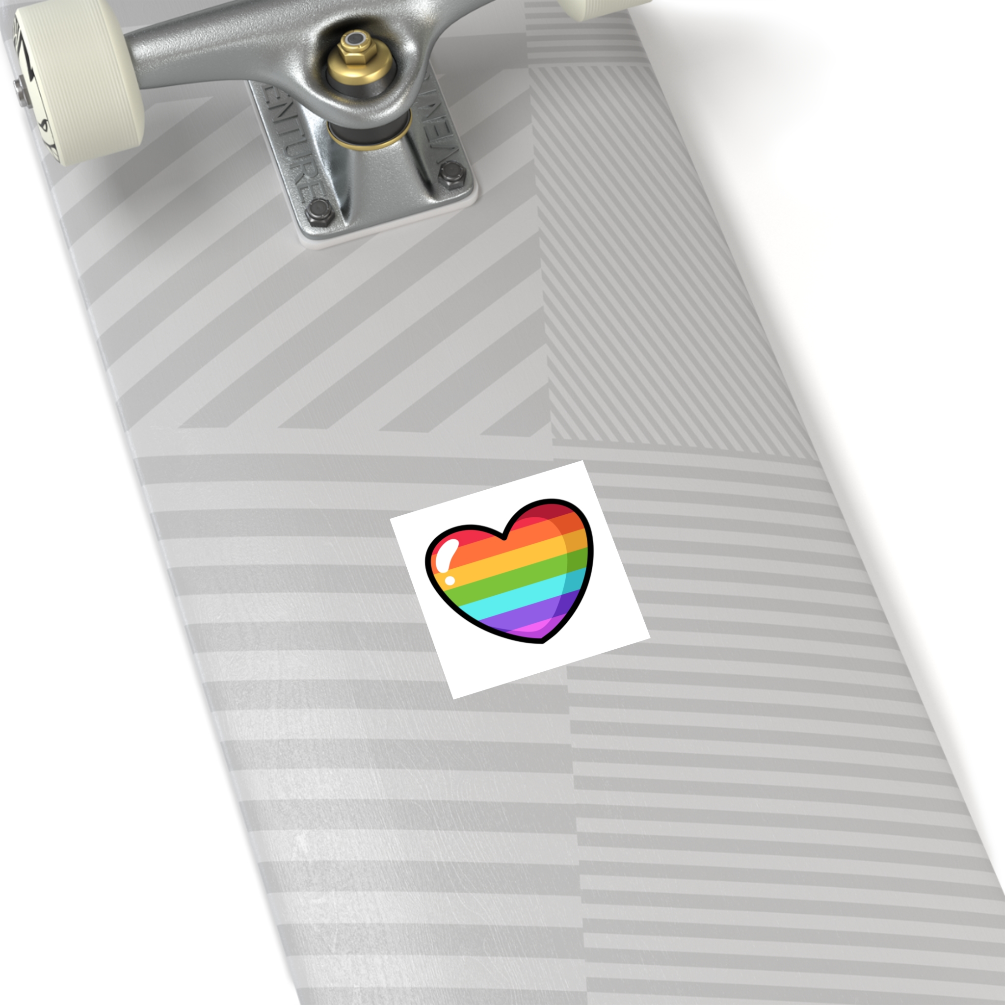 Pride Heart Cartoon Style Laminate Stickers Square - Image 4
