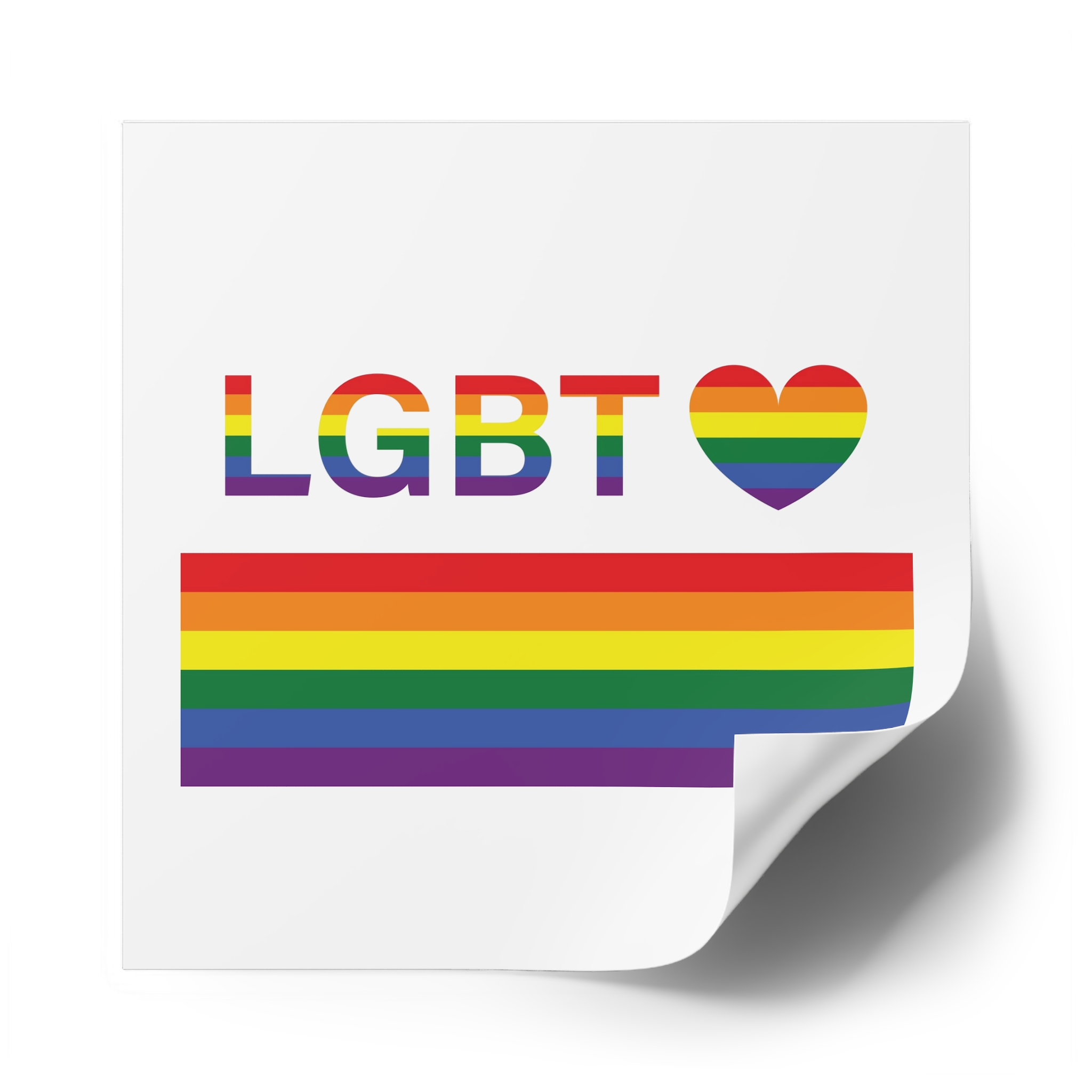 Lgbt Word Text Letter With Heart Rainbow Color Flag Isolated White Background Vector Illustration Laminate Stickers Square - Image 62