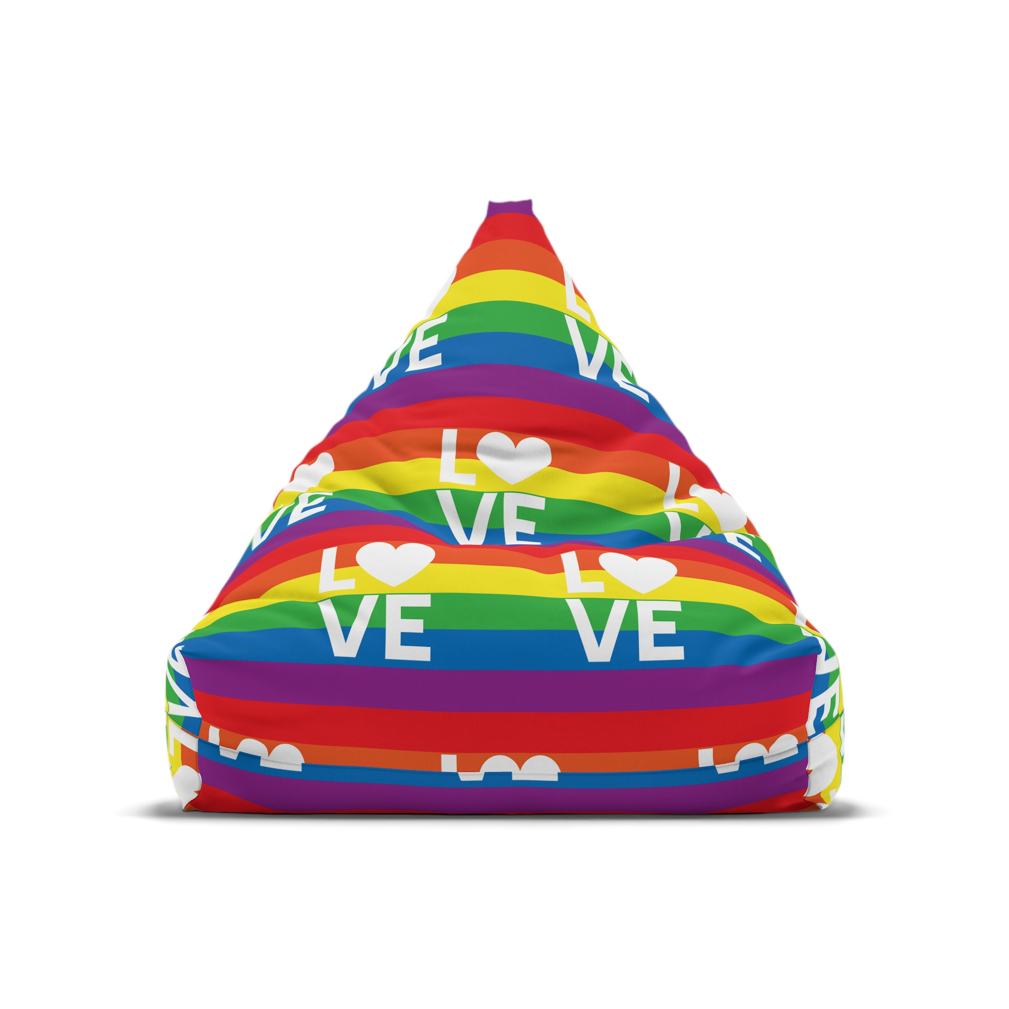 Love Lgbt Heart Squere White Bean Bag Chair Cover - Image 5