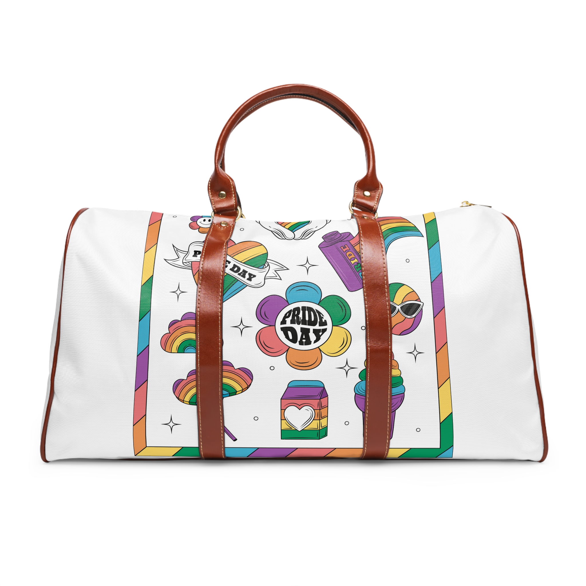 Hand Drawn Design Elements Collection Pride Month Celebration Waterproof Travel Bag