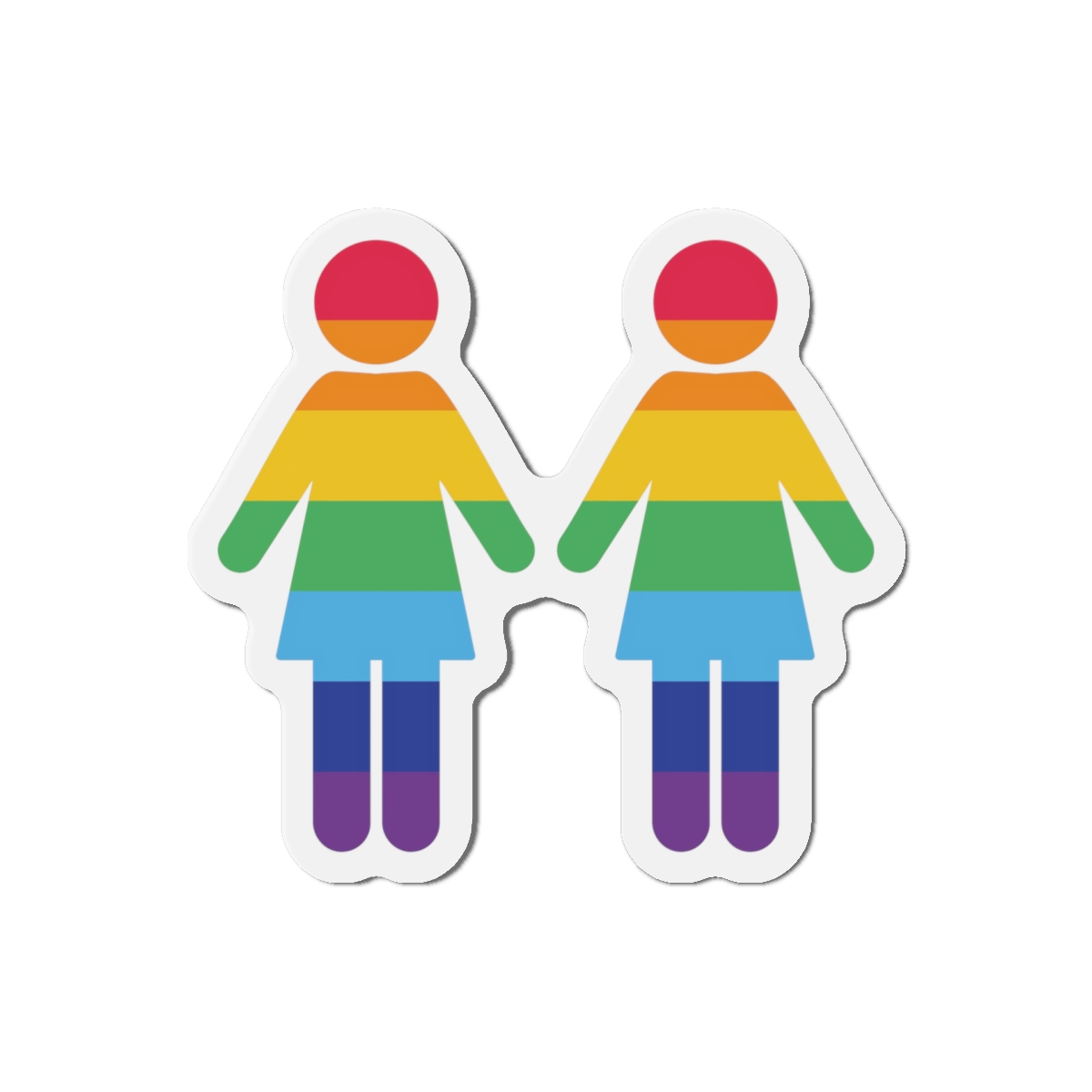 Lgbt Pride Two Lesbians Vector Icon Rainbow Colors Vector Illustration Die Cut Magnets - Image 10