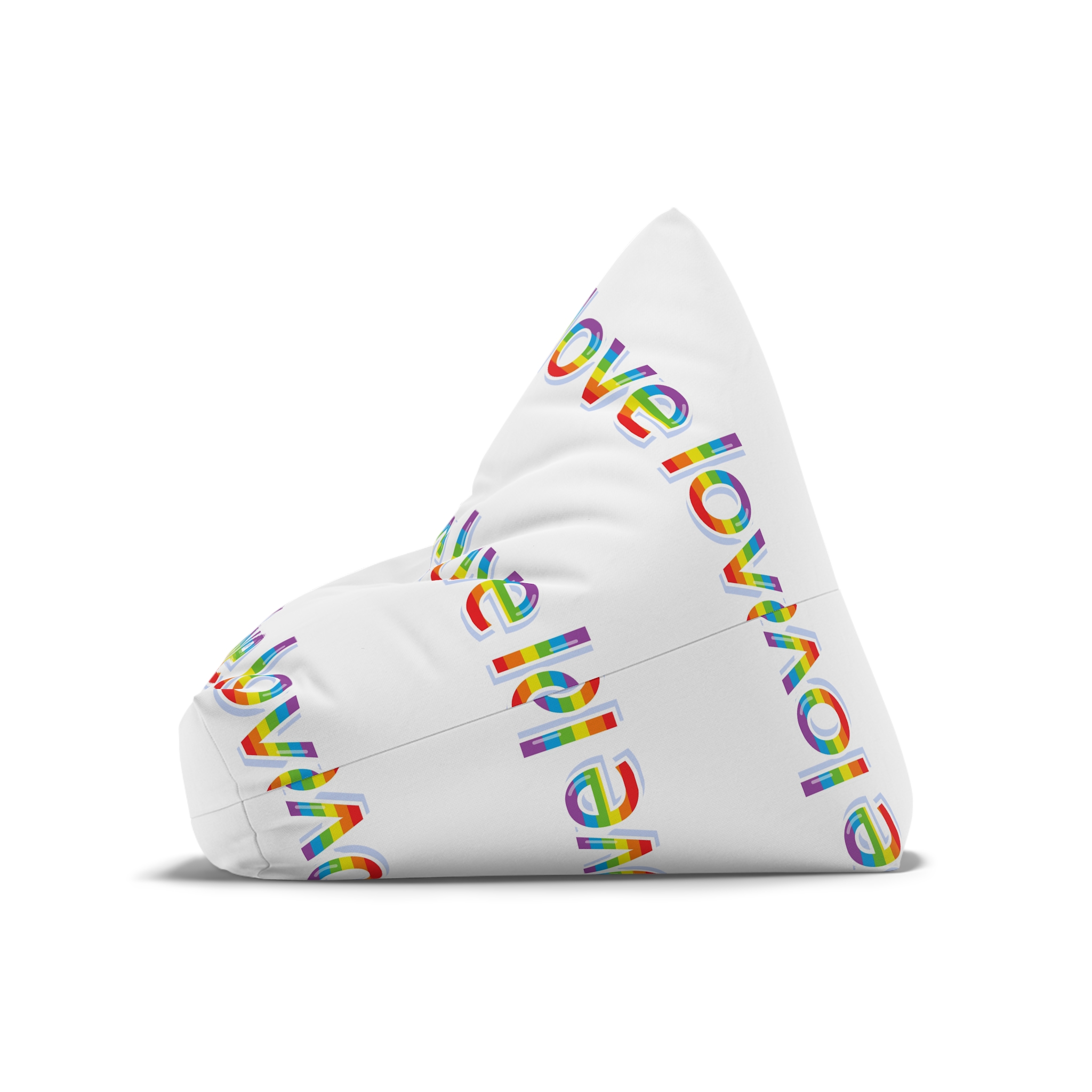 Word Love Rainbow Beautiful Letters Sticker Word Love Light Background Bean Bag Chair Cover - Image 8