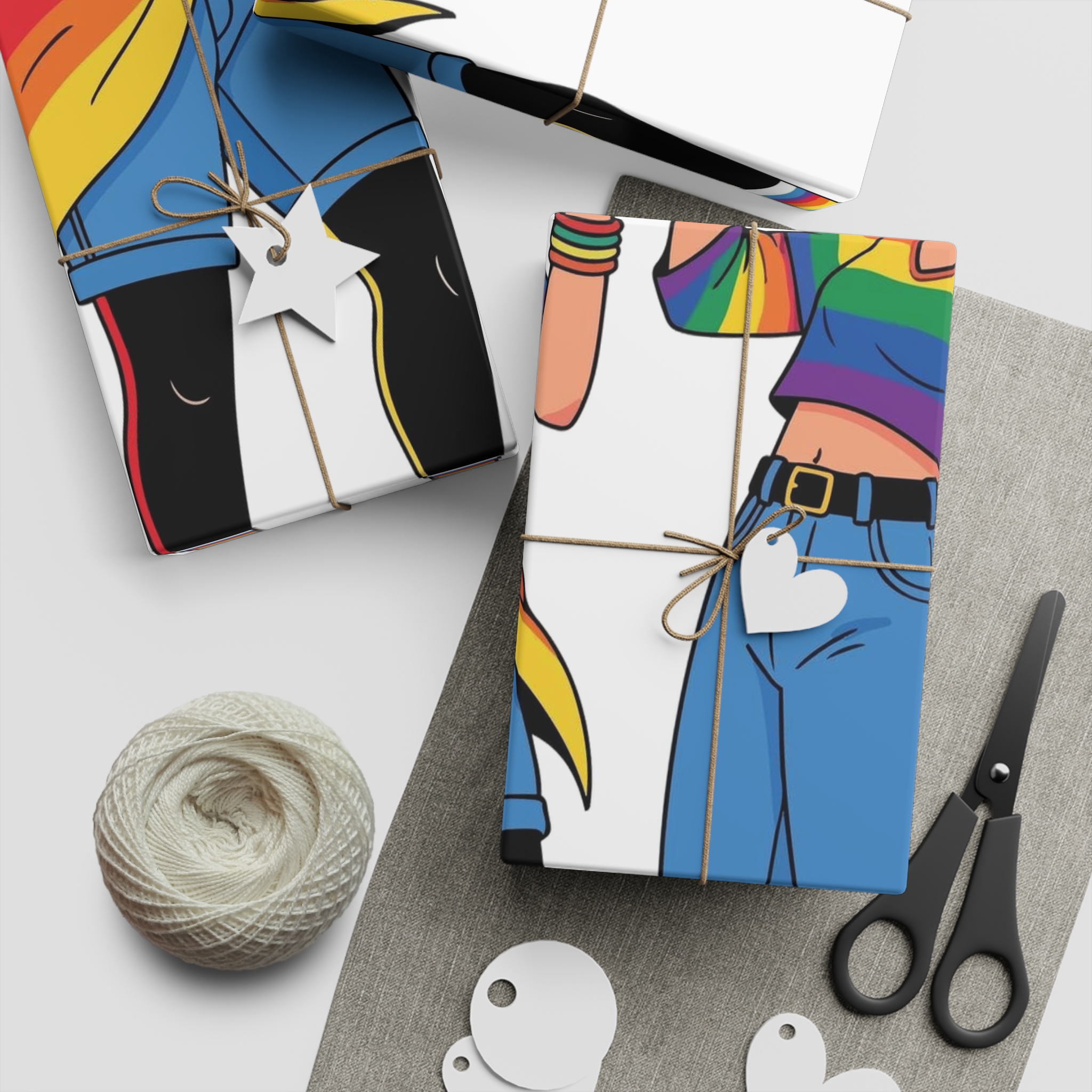 Two Diverse Young Women Celebrate Pride Month With Rainbow Flags Colorful Attire Gift Wrapping Paper Sheets 1pc - Image 5