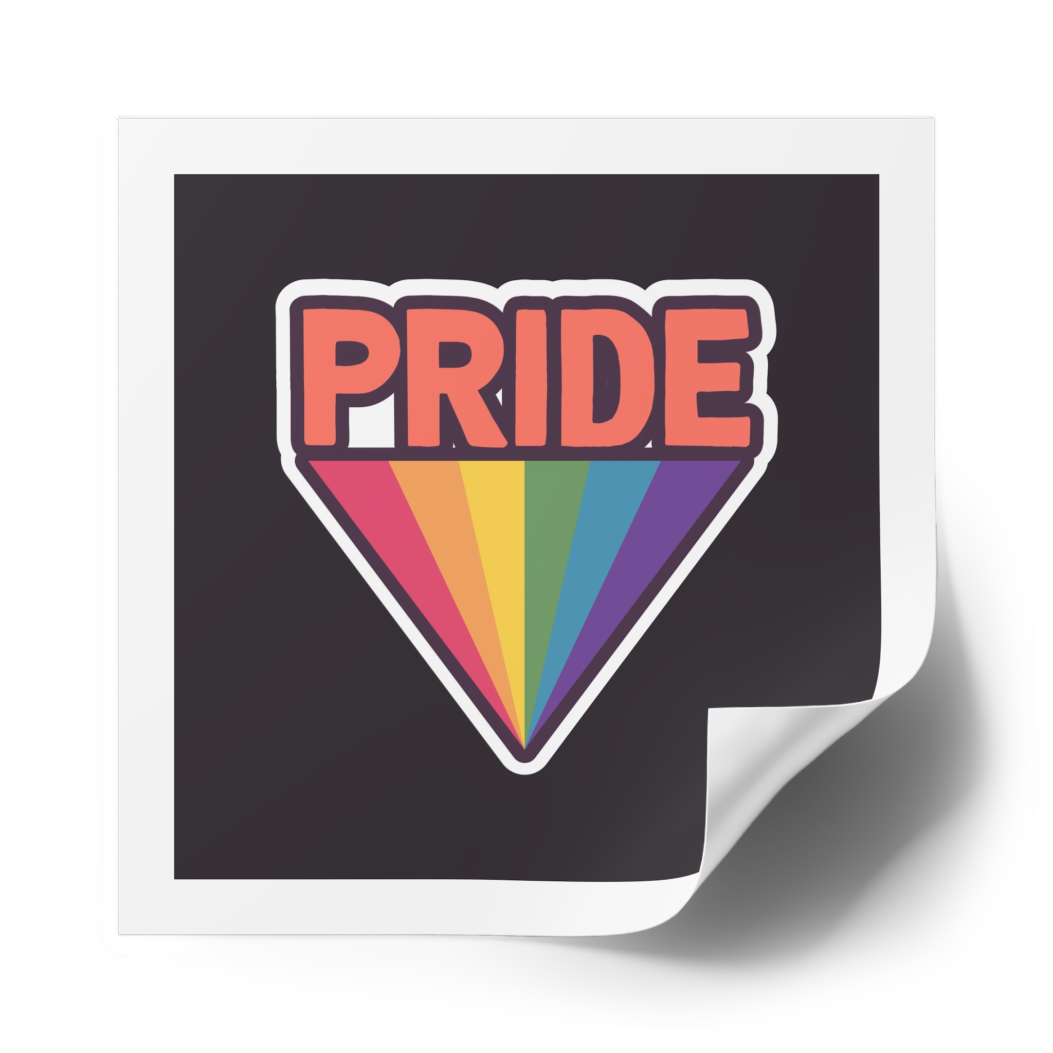 Pride With Rainbow Laminate Stickers Square - Image 50