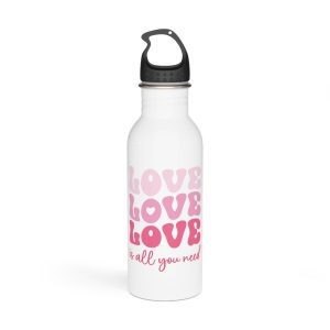 Valentine S Day Retro Typography T Shirt Stainless Steel Water Bottle