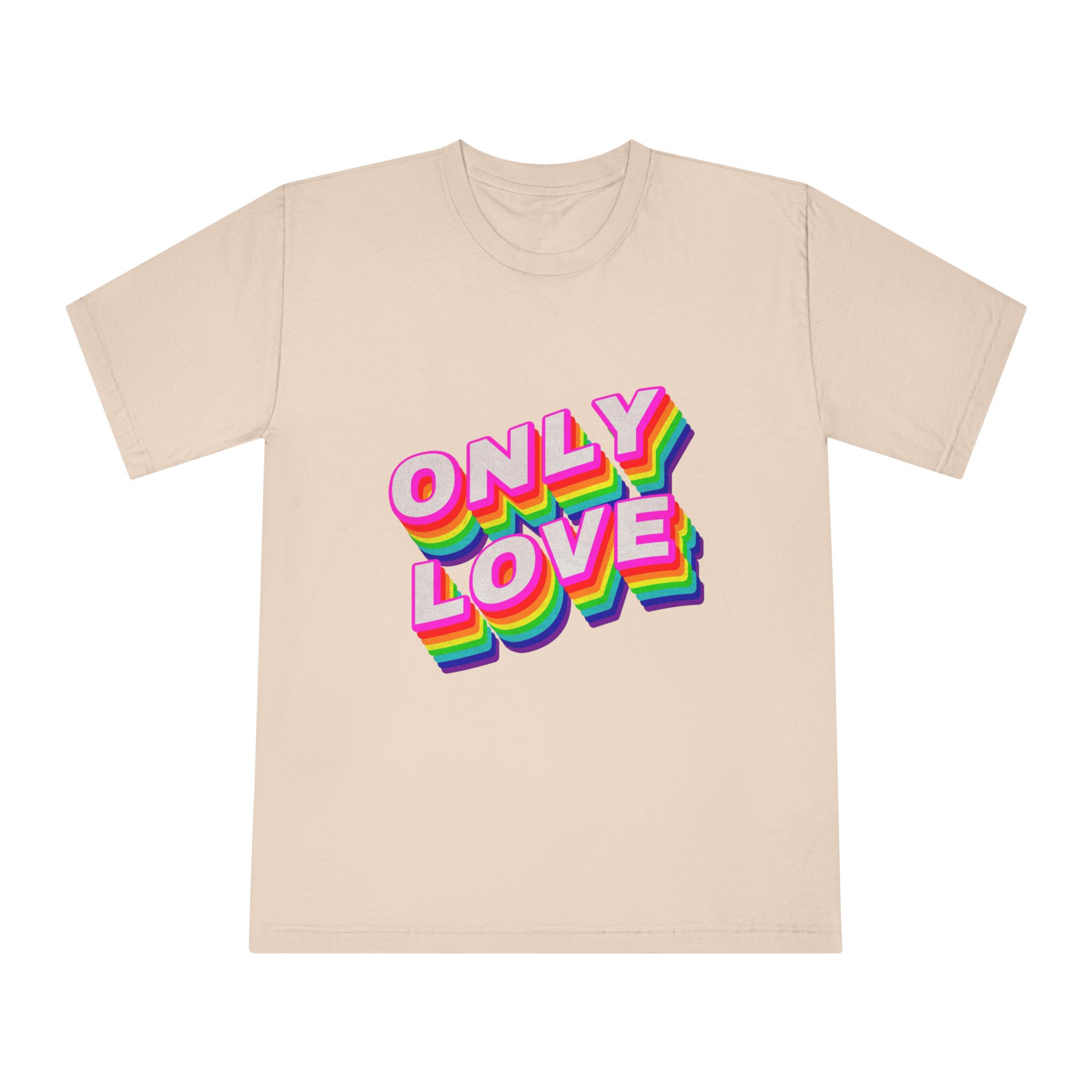 Rainbow Word Only Love Typography Design Element - Unisex Classic Crewneck T Shirt - Image 9