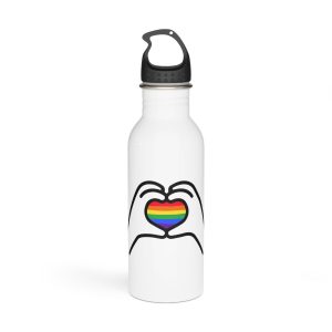 Lgbt Concept Heart Colors Lgbtq Flag Love Is Love Shape Heart Icon Lgbt Stainless Steel Water Bottle