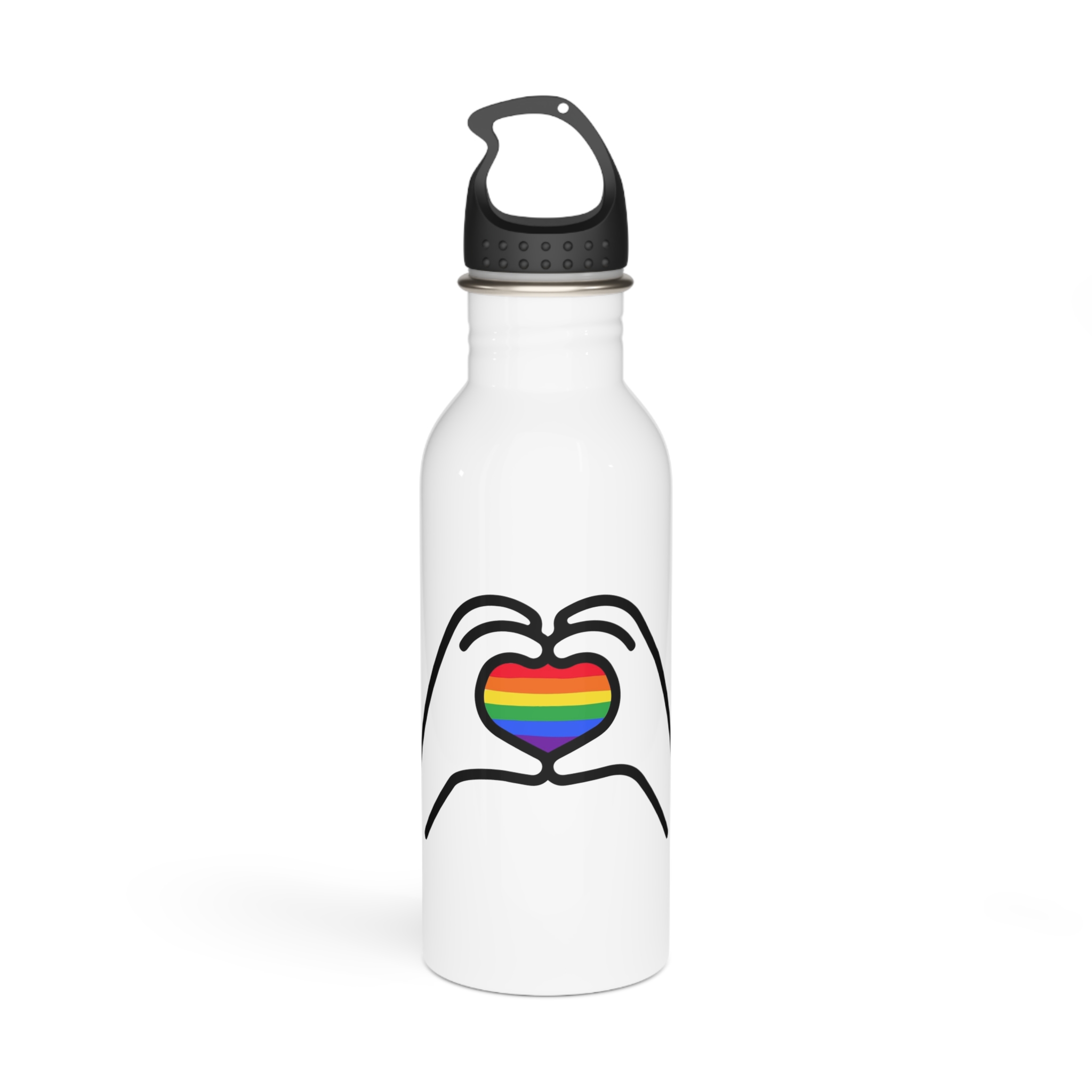 Lgbt Concept Heart Colors Lgbtq Flag Love Is Love Shape Heart Icon Lgbt Stainless Steel Water Bottle