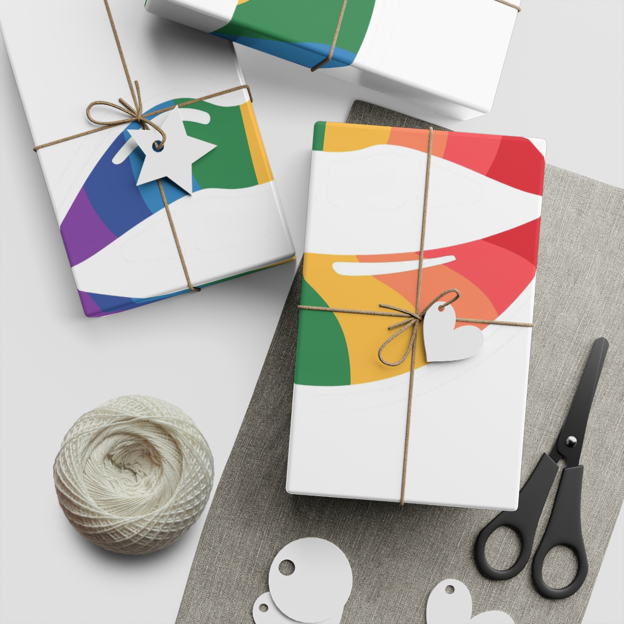 Rainbow Lips Illustration Gift Wrapping Paper Sheets 1pc - Image 2