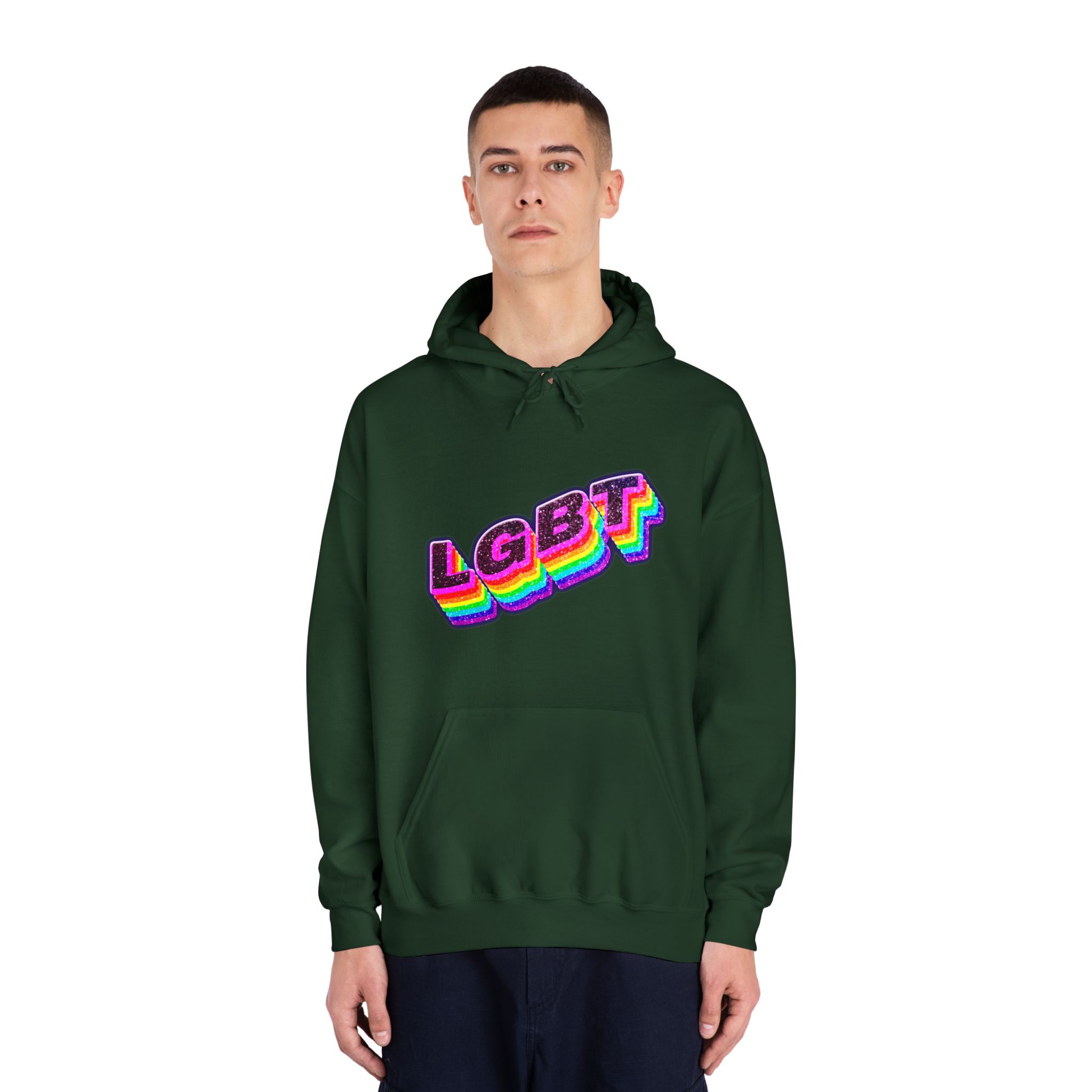 Png Word Lgbt Rainbow Typography Unisex Dryblend Hooded Sweatshirt - Image 23