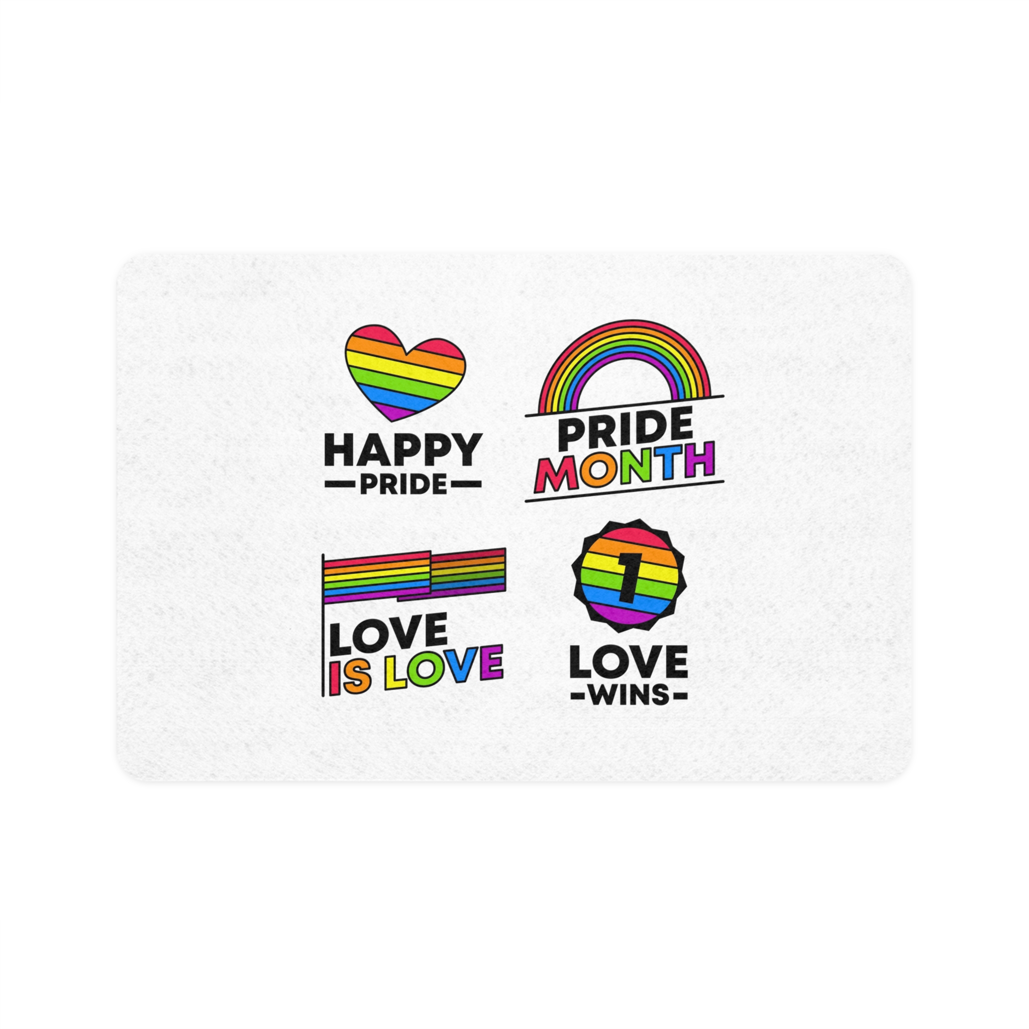 Pride Day Label Collection Pet Food Mat 12x18