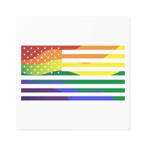 Pride Month America Concept Us Pride Month Flag Laminate Stickers Square