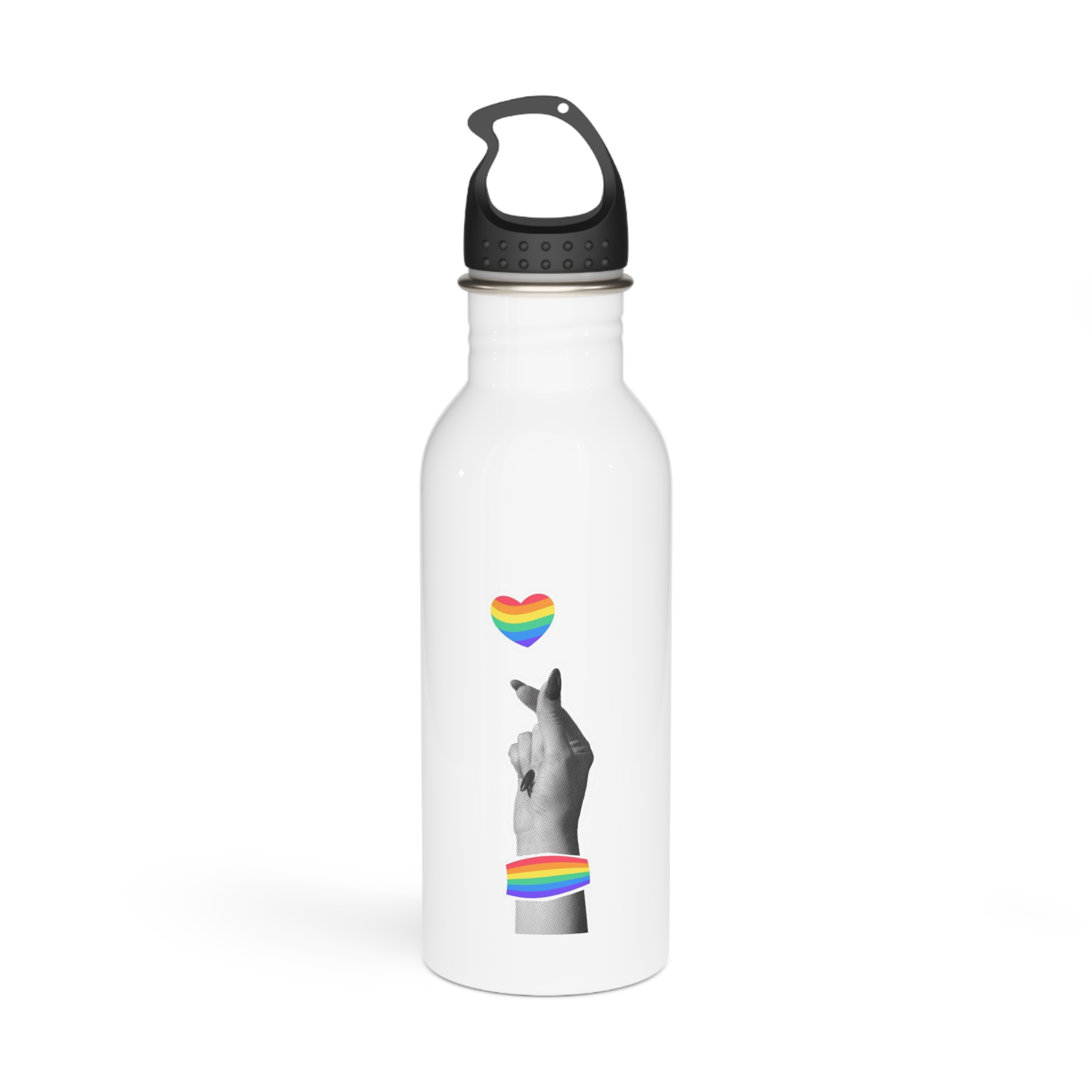 Pride Month Card Lgbtq Trendy Retro Collage Halftone Hands Vector Illustration Poster Banner Stainless Steel Water Bottle