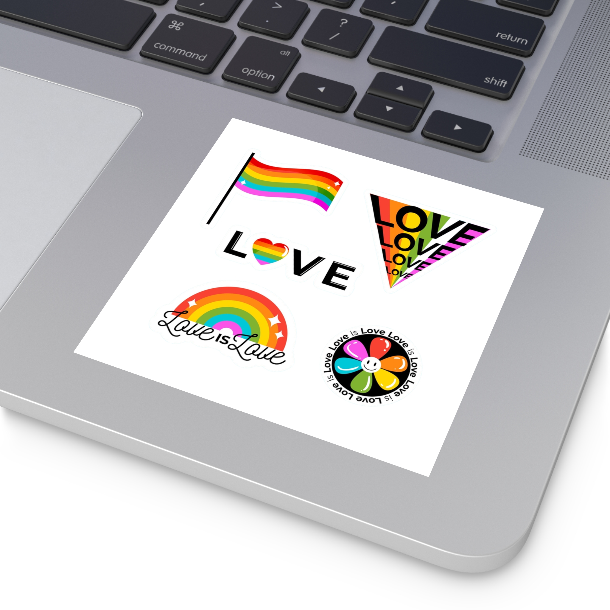 Pride Day Badges With Flag Laminate Stickers Square - Image 19