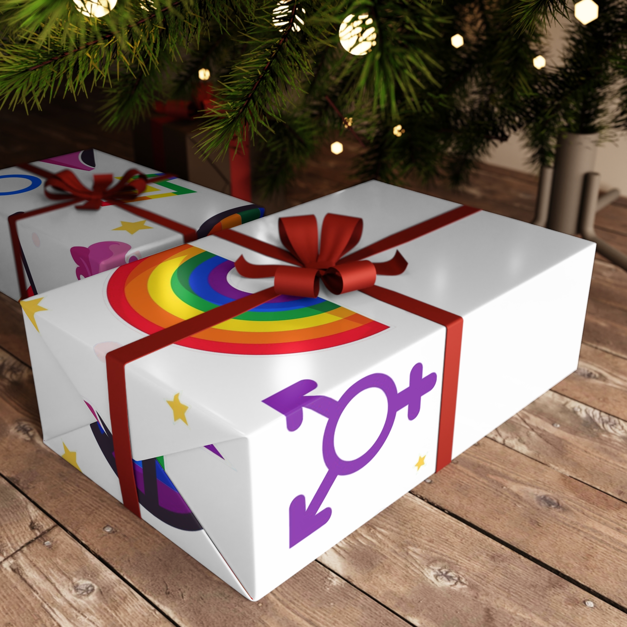 Flat Pride Month Lgbt Elements Collection Gift Wrapping Paper Sheets 1pc - Image 3