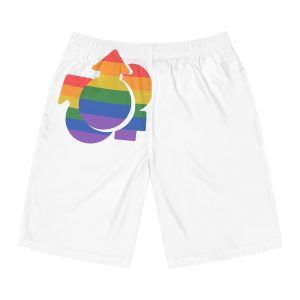 Lgbt Icon Isolated Black Background Lgbt Community Human Rights Concept Vector Flat Illustration Poster Card Banner Mens Board Shorts Aop