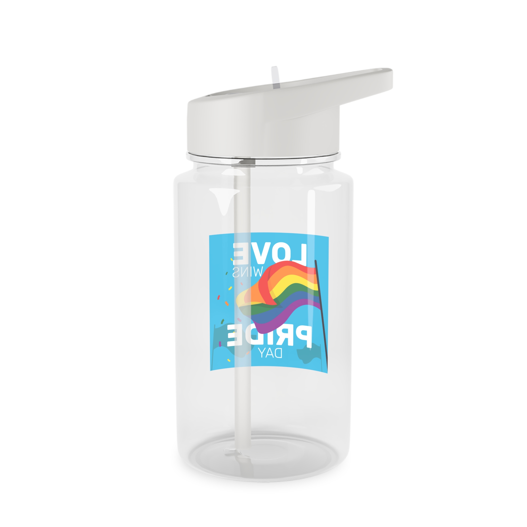 Pride Day Event With Rainbow Flag Tritan Water Bottle - Image 2