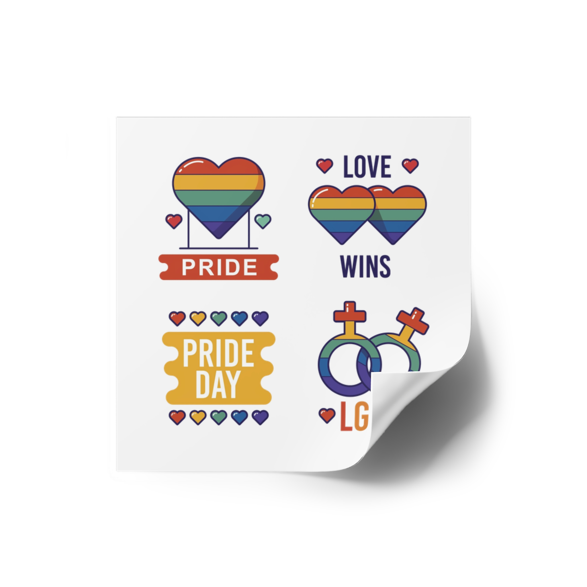 Pride Day Label Collection Concept Laminate Stickers Square - Image 14