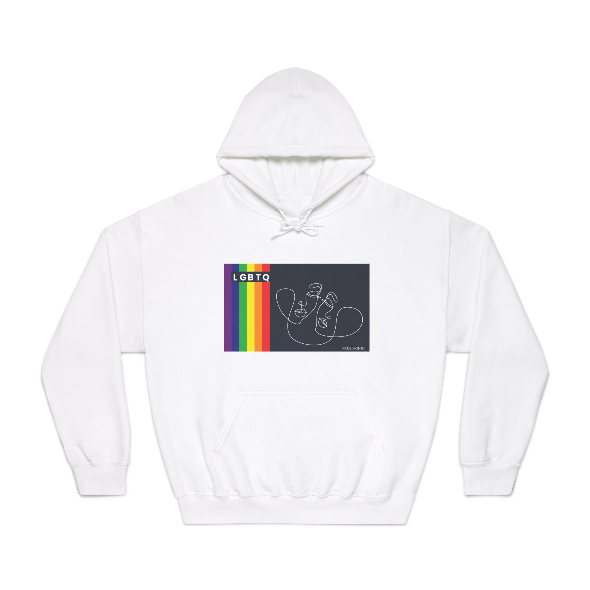 Lgbtq Pride Month Color Flag Dark Background With Female Couple Line Are Vector Illustration Unisex Dryblend Hooded Sweatshirt