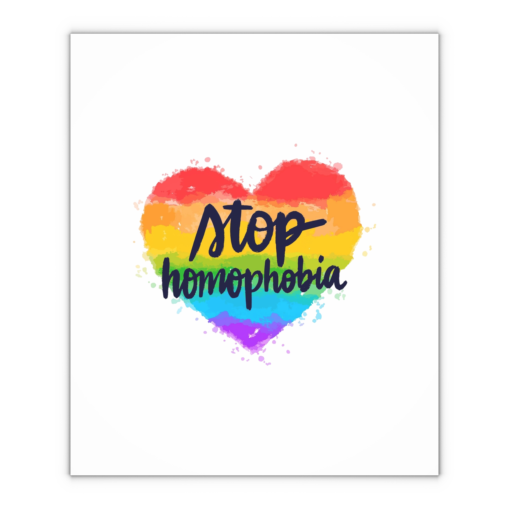 Watercolor Stop Homophobia Gift Wrapping Paper Sheets 1pc - Image 4