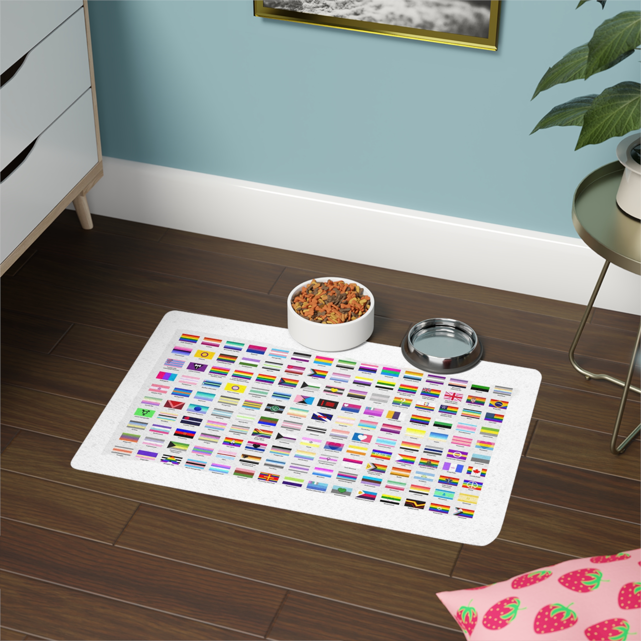 Colorful Lgbtq Pride Flags Collection Chart Representing Diverse Gender Sexual Identities Pet Food Mat 12x18 - Image 4