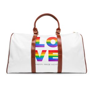 Love Word With Gay Pride Flag Waterproof Travel Bag