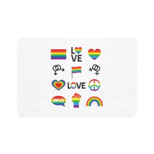 Vector Set Lgbt Homosexual Rainbow Flag Pet Food Mat 12x18