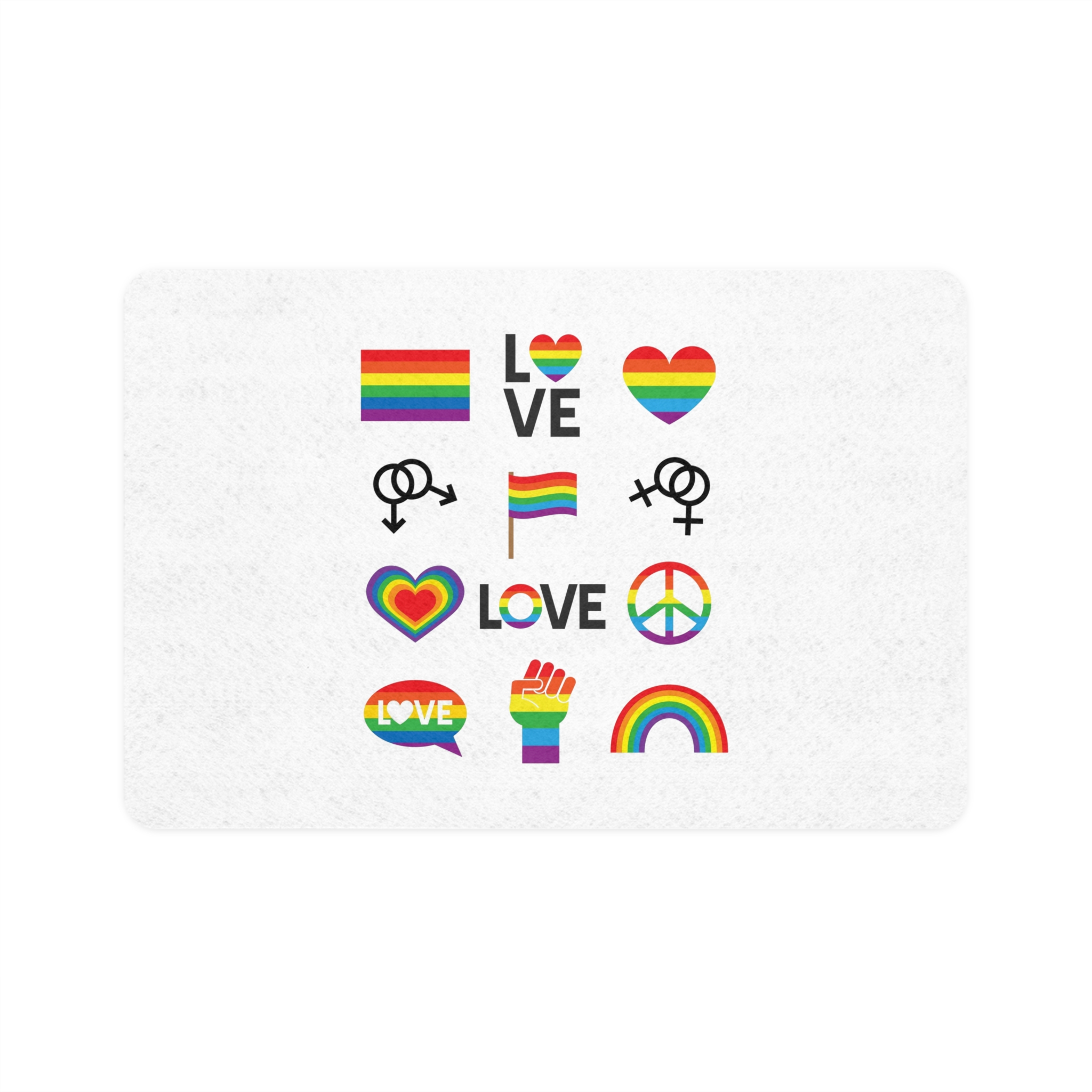 Vector Set Lgbt Homosexual Rainbow Flag Pet Food Mat 12x18