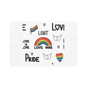Lgbtq Pride Seamless Illustration Rainbow Hearts Love Symbols Pet Food Mat 12x18