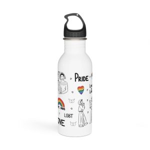 Engraving Hand Drawn Set Lgbt Elements Pride Collection Stainless Steel Water Bottle