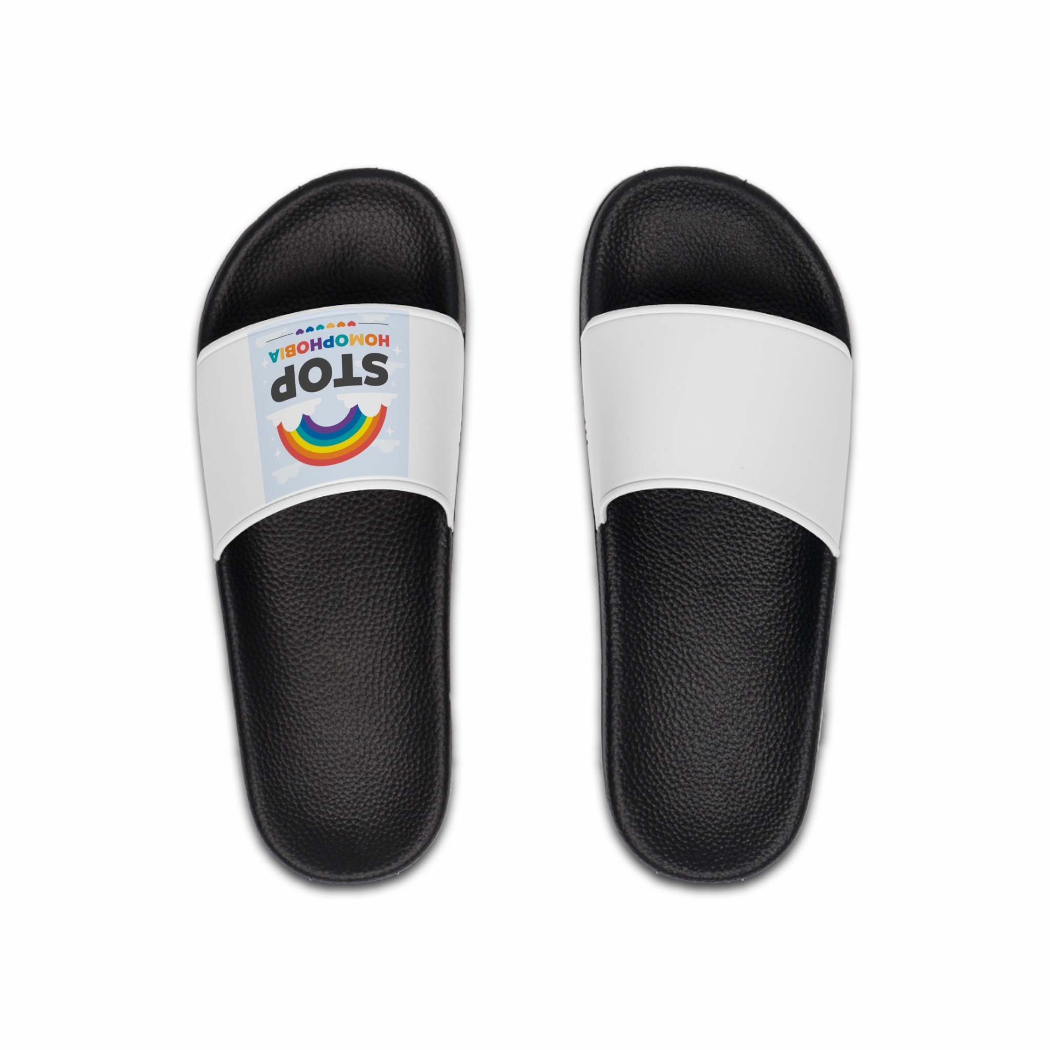 Hand Drawn Stop Homophobia Concept Illustration Mens Slide Sandals