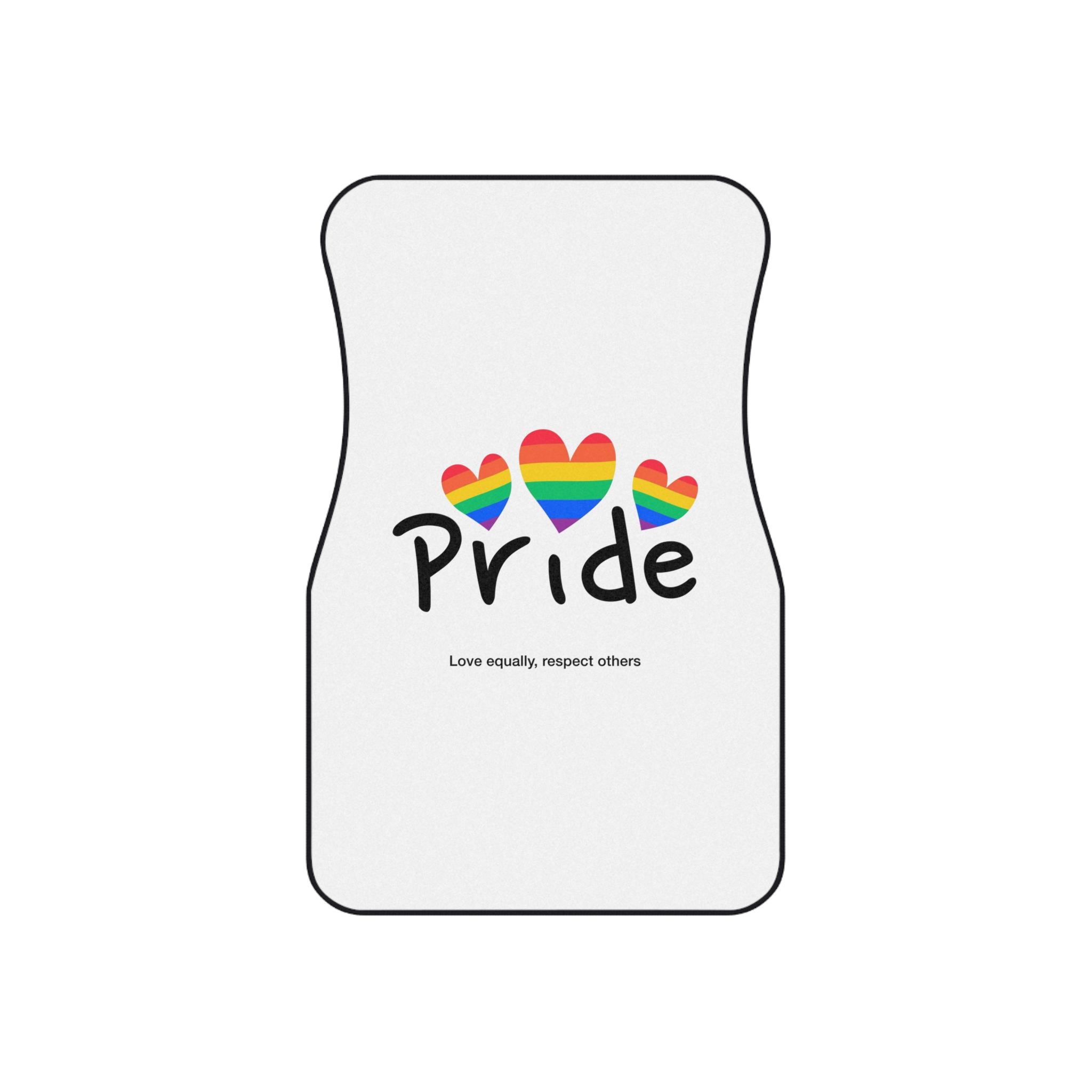 Love Letter Pride Rainbow Lettering Text Writing Pattern Freedom Love Heart Homo Colors Flag Parade(2) Car Mats Set Of 4 - Image 2