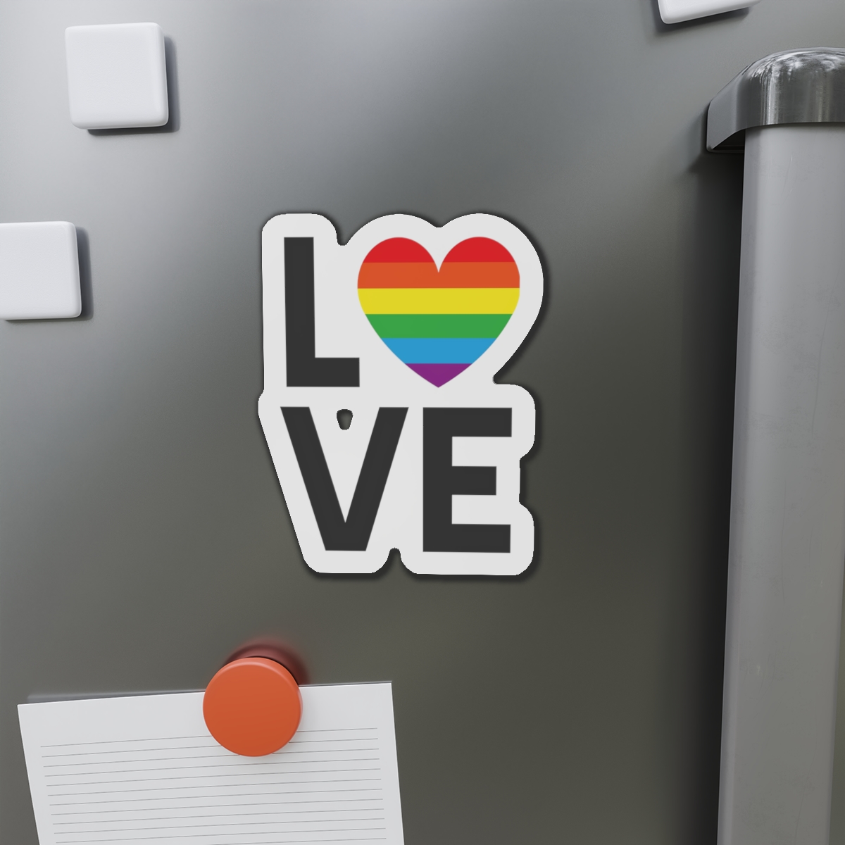 Vector Lgbt Rainbow Flag Love Lettering Isolated White Background Die Cut Magnets - Image 14