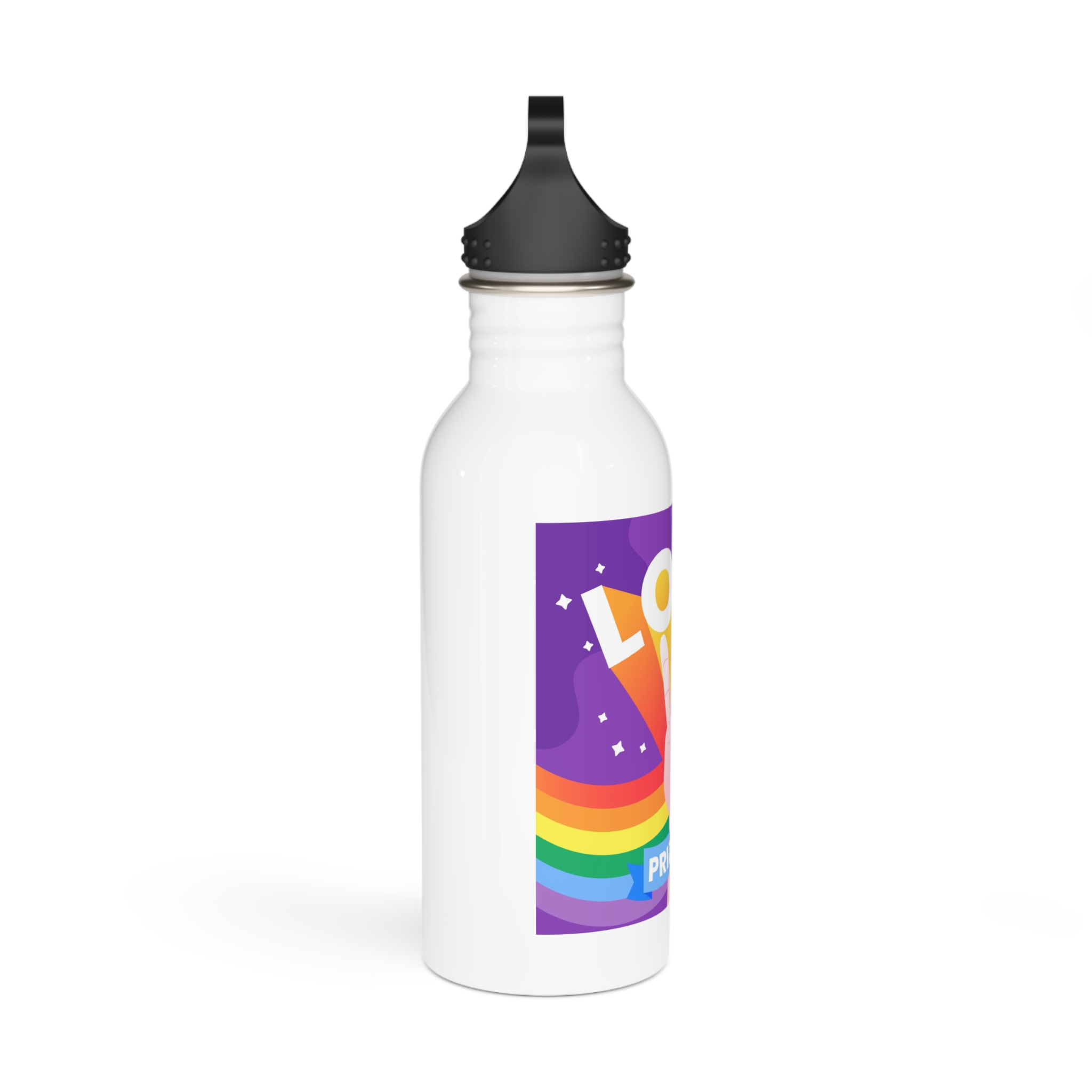 Pride Day Event Message Design Stainless Steel Water Bottle - Image 2