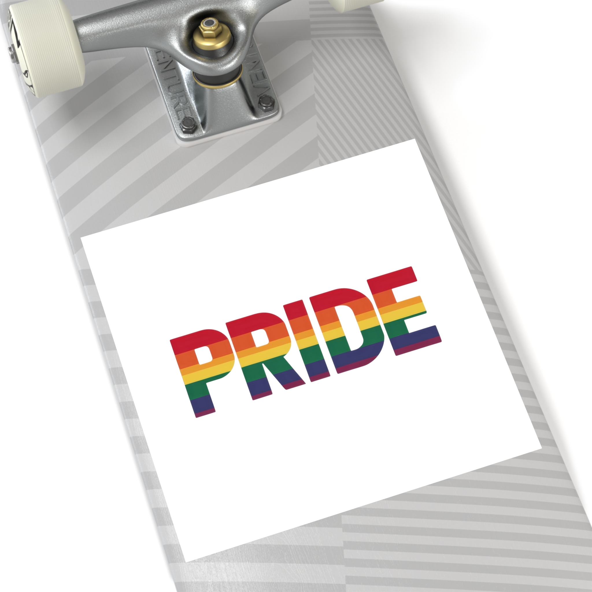 Rainbow Colored Text That Says Rainbow Middle Laminate Stickers Square - Image 60