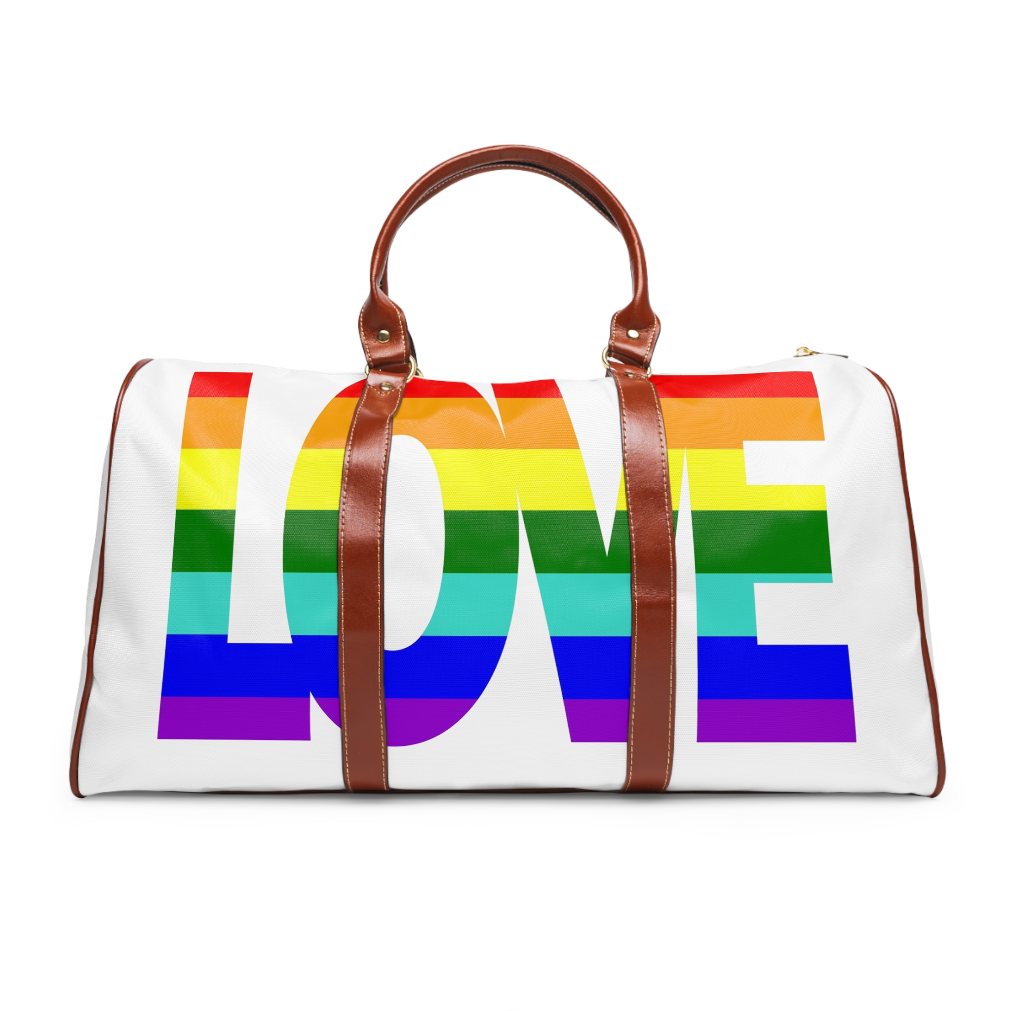 Lgbt Pride Flag Rainbow Flag Background Multicolored Peace Flag Movement Original Colors Symbol Waterproof Travel Bag