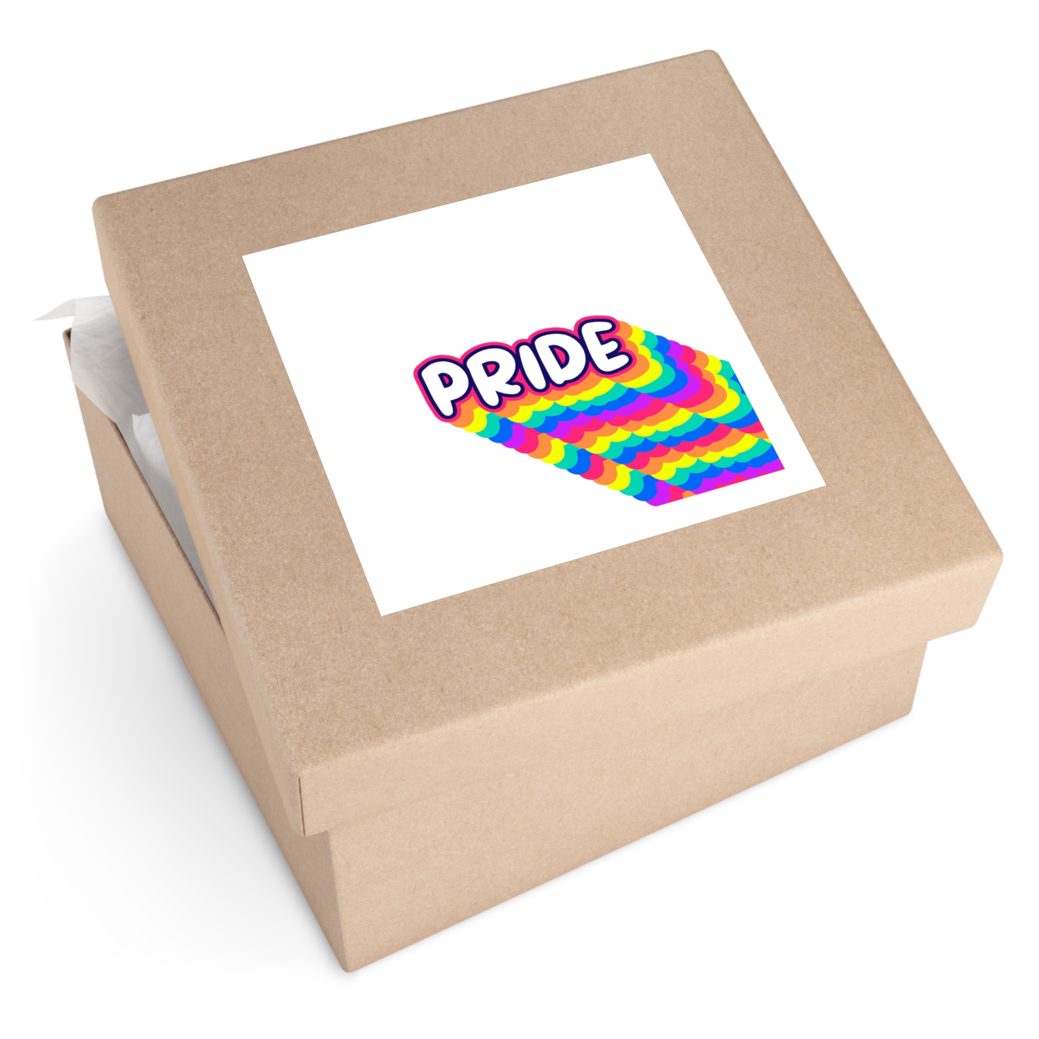 Pride Text Lettering Pride Month Celebration Poster Laminate Stickers Square - Image 55