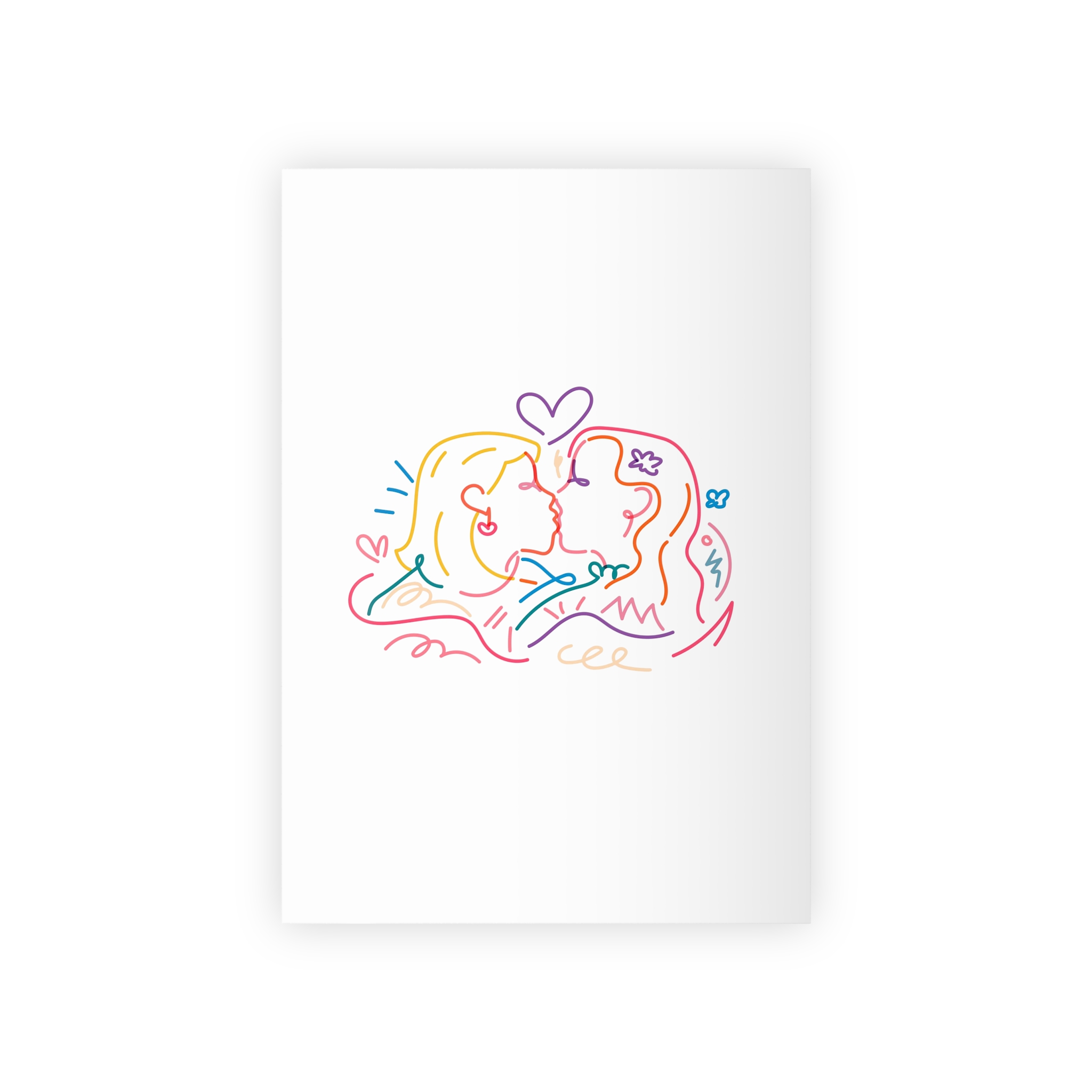 Lesbian Couple Kissing Clipart Gay Marriage Illustration Vector Gift Wrapping Paper Rolls 1pc
