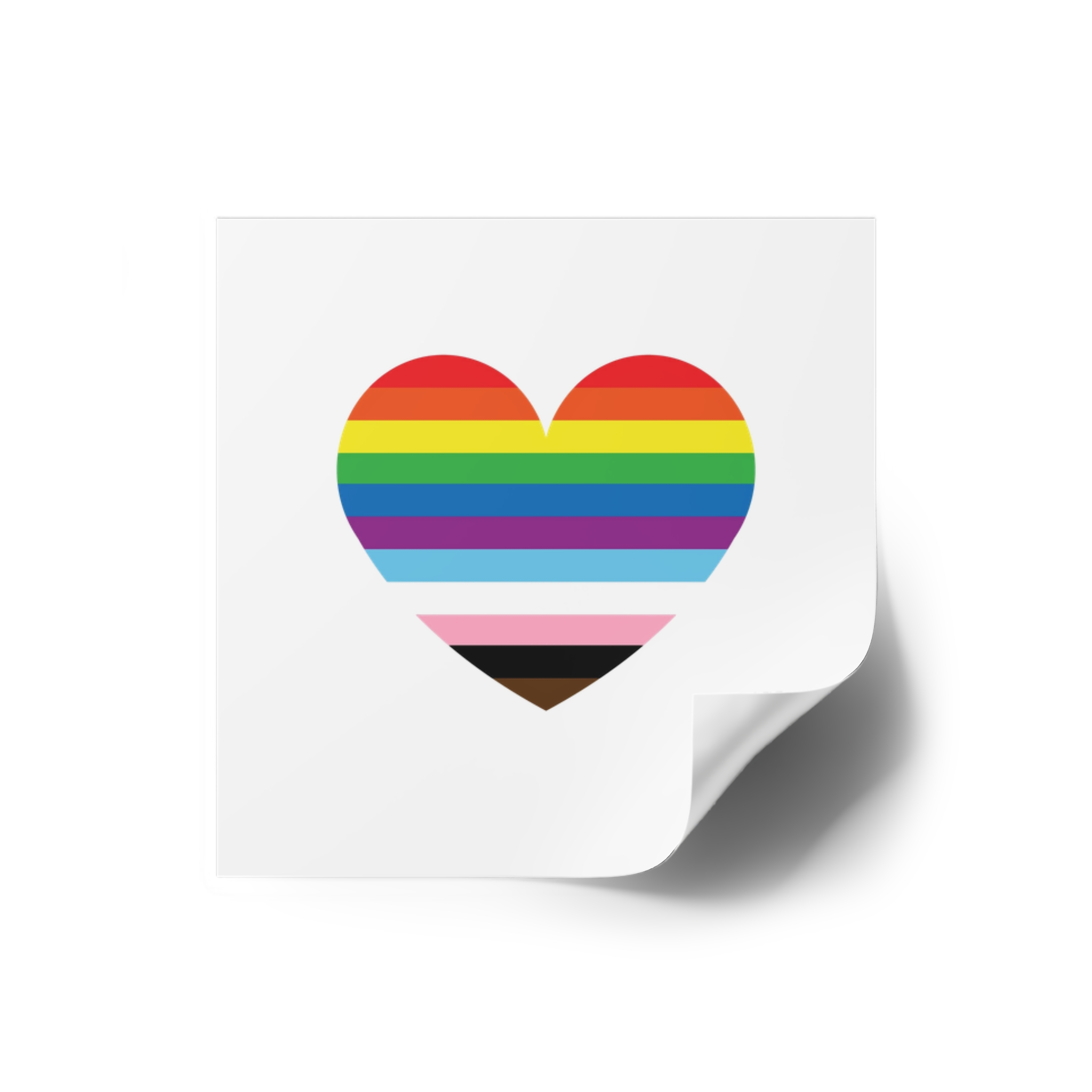 Progress Pride Flag Heart Symbol Love Inclusion Laminate Stickers Square - Image 10
