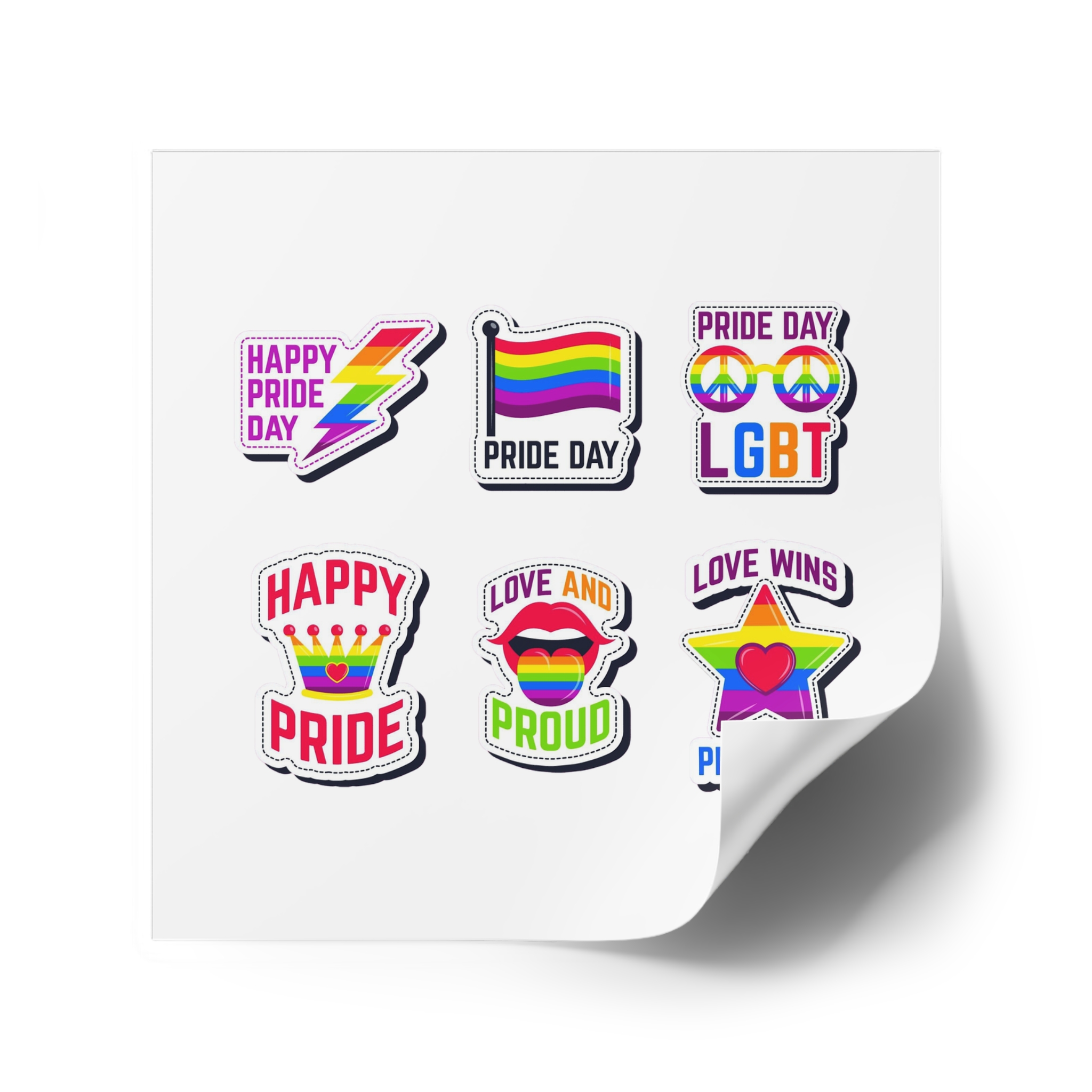 Label Collection With Pride Day Theme Laminate Stickers Square - Image 34