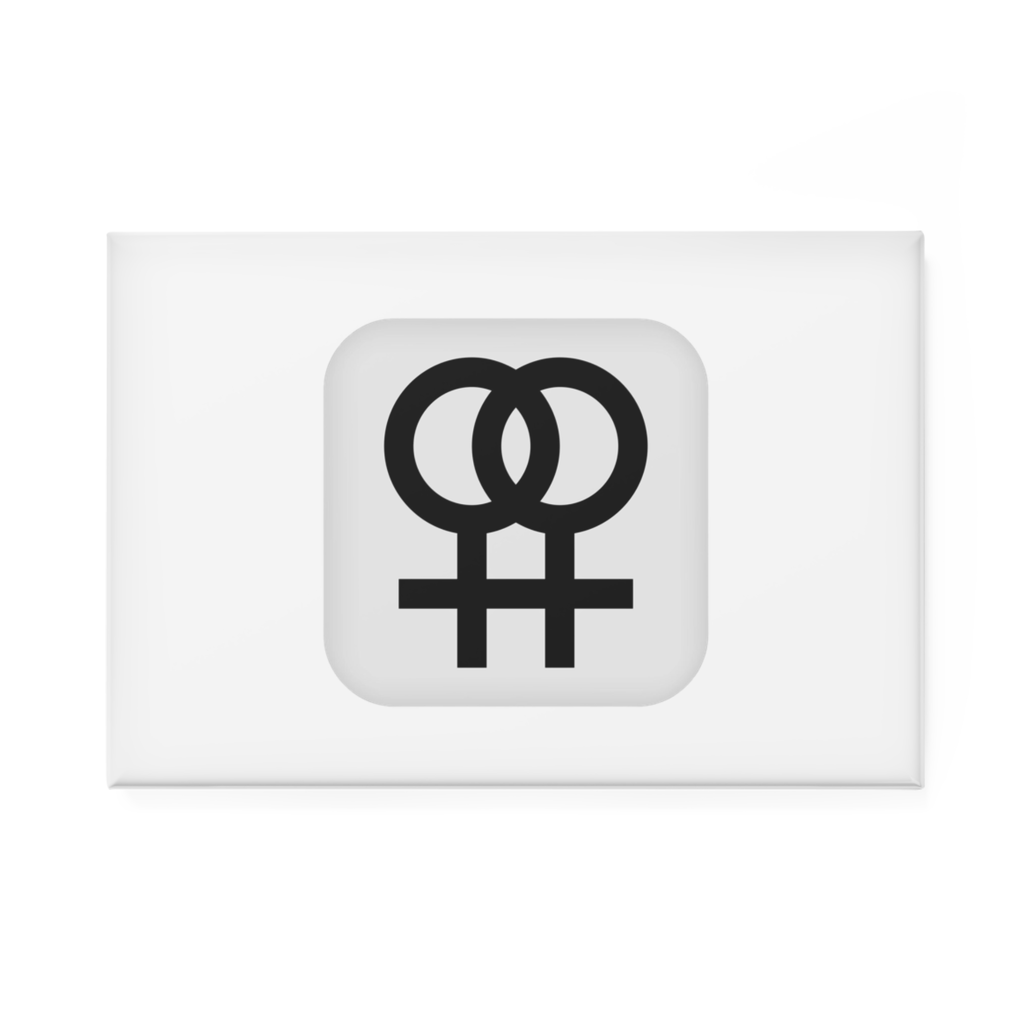 Double Female Symbol Lesbian Relationship Vector Illustration Button Magnet Rectangle 1 And 10 Pcs - Image 5