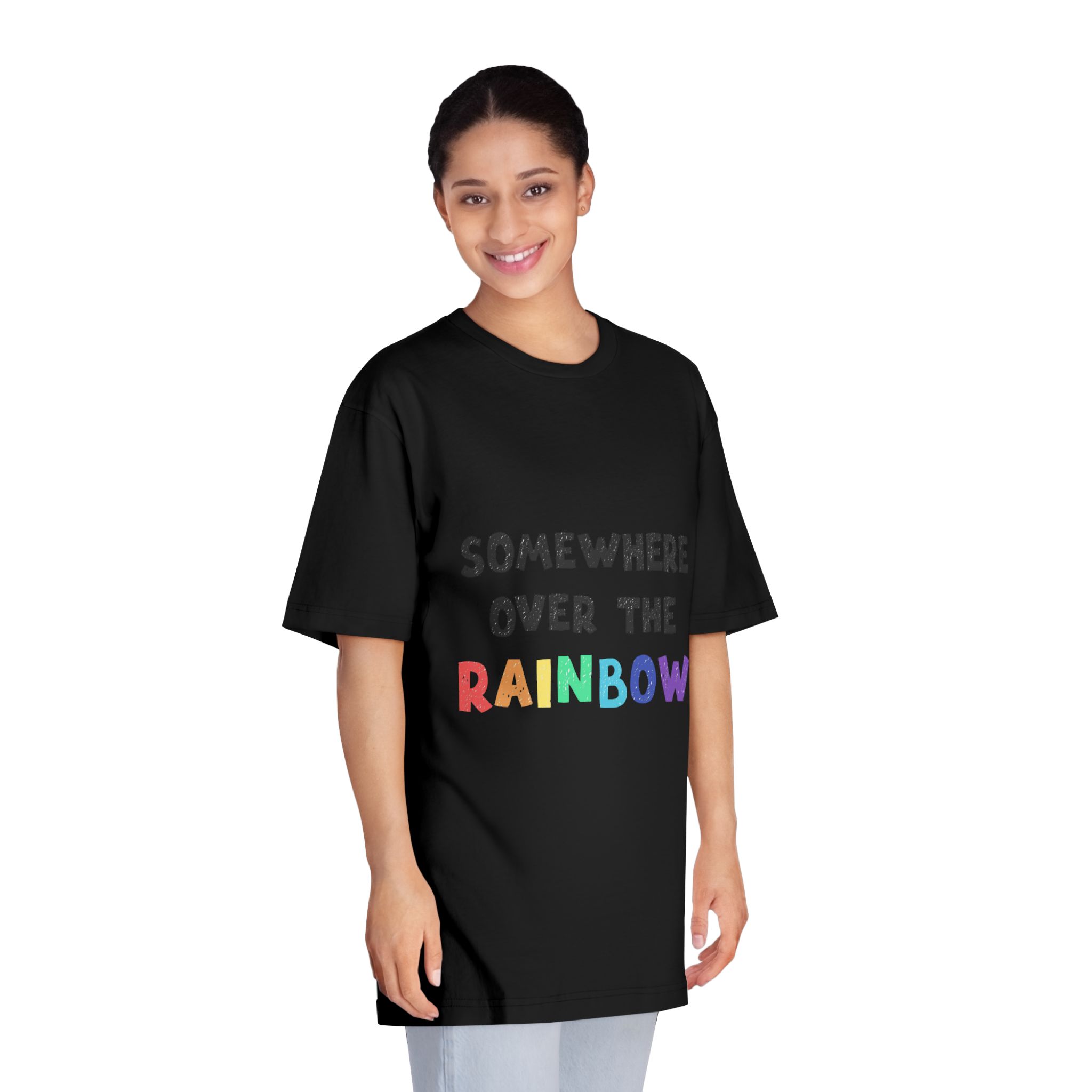Vector Illustration With Hand Drawn Lettering Rainbow - Unisex Classic Crewneck T Shirt - Image 7