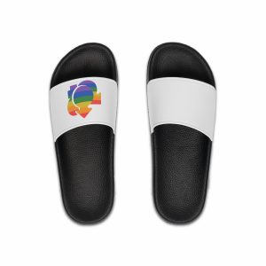 Lgbt Icon Isolated Black Background Lgbt Community Human Rights Concept Vector Flat Illustration Poster Card Banner Mens Slide Sandals