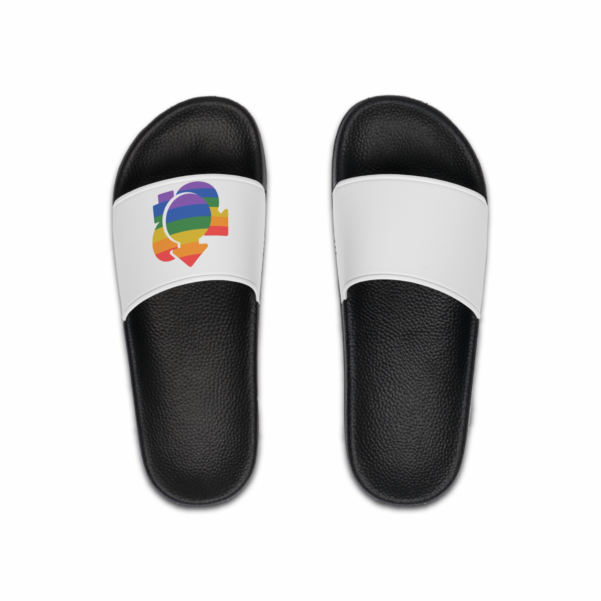 Lgbt Icon Isolated Black Background Lgbt Community Human Rights Concept Vector Flat Illustration Poster Card Banner Mens Slide Sandals