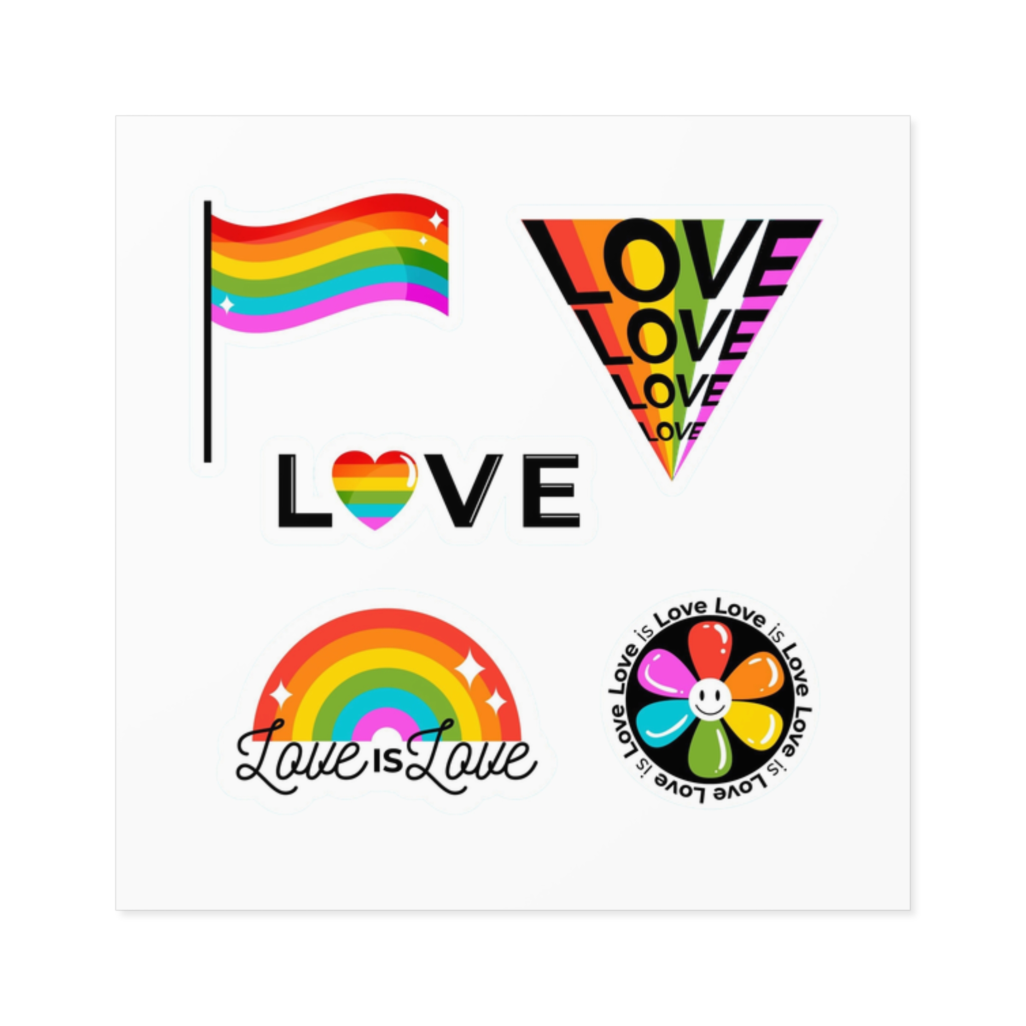 Pride Day Badges With Flag Laminate Stickers Square - Image 65