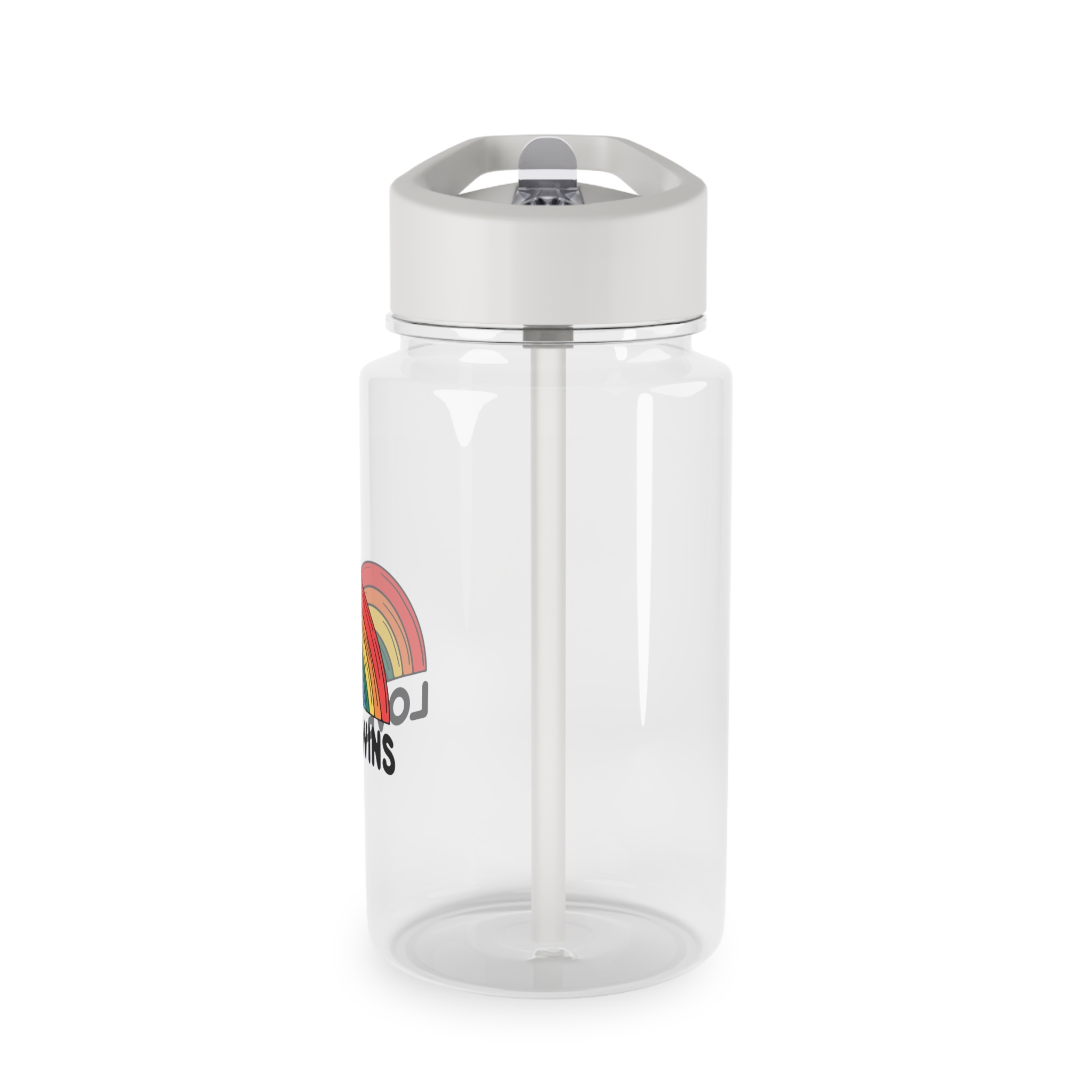 Love Wins Rainbow Pride Illustration Tritan Water Bottle - Image 3