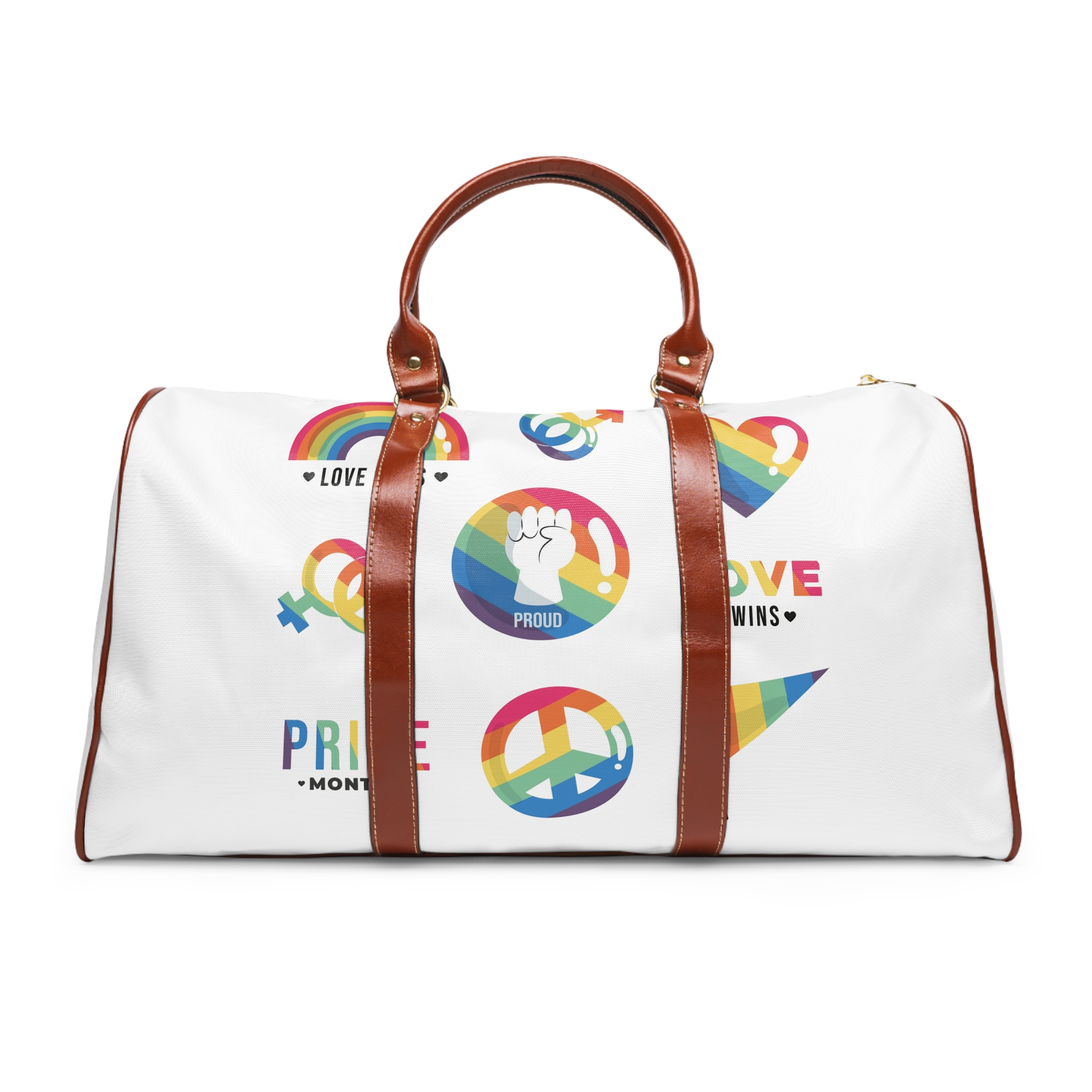 Flat Lgbt Pride Month Symbols Collection Waterproof Travel Bag