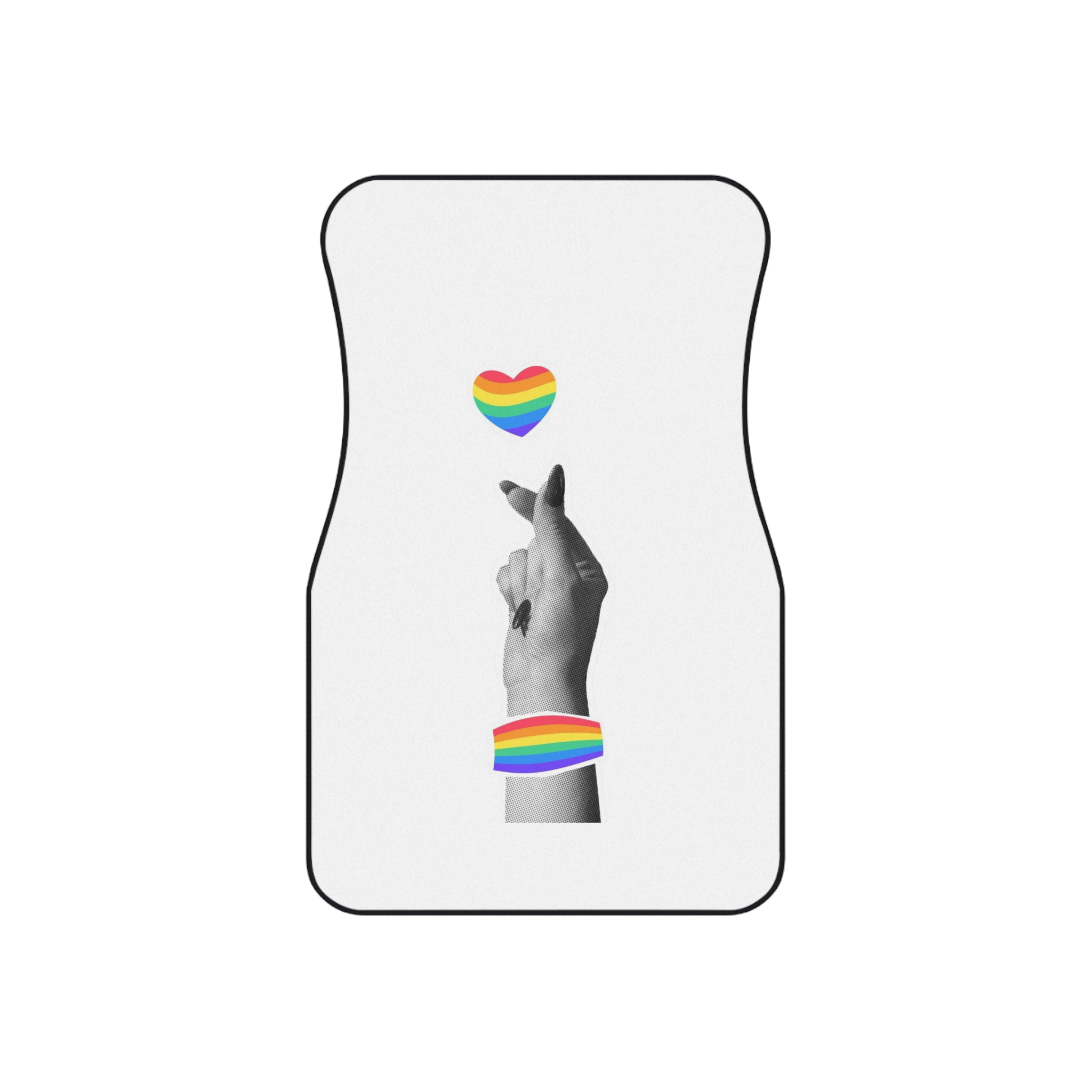 Pride Month Card Lgbtq Trendy Retro Collage Halftone Hands Vector Illustration Poster Banner Car Mats Set Of 4 - Image 2