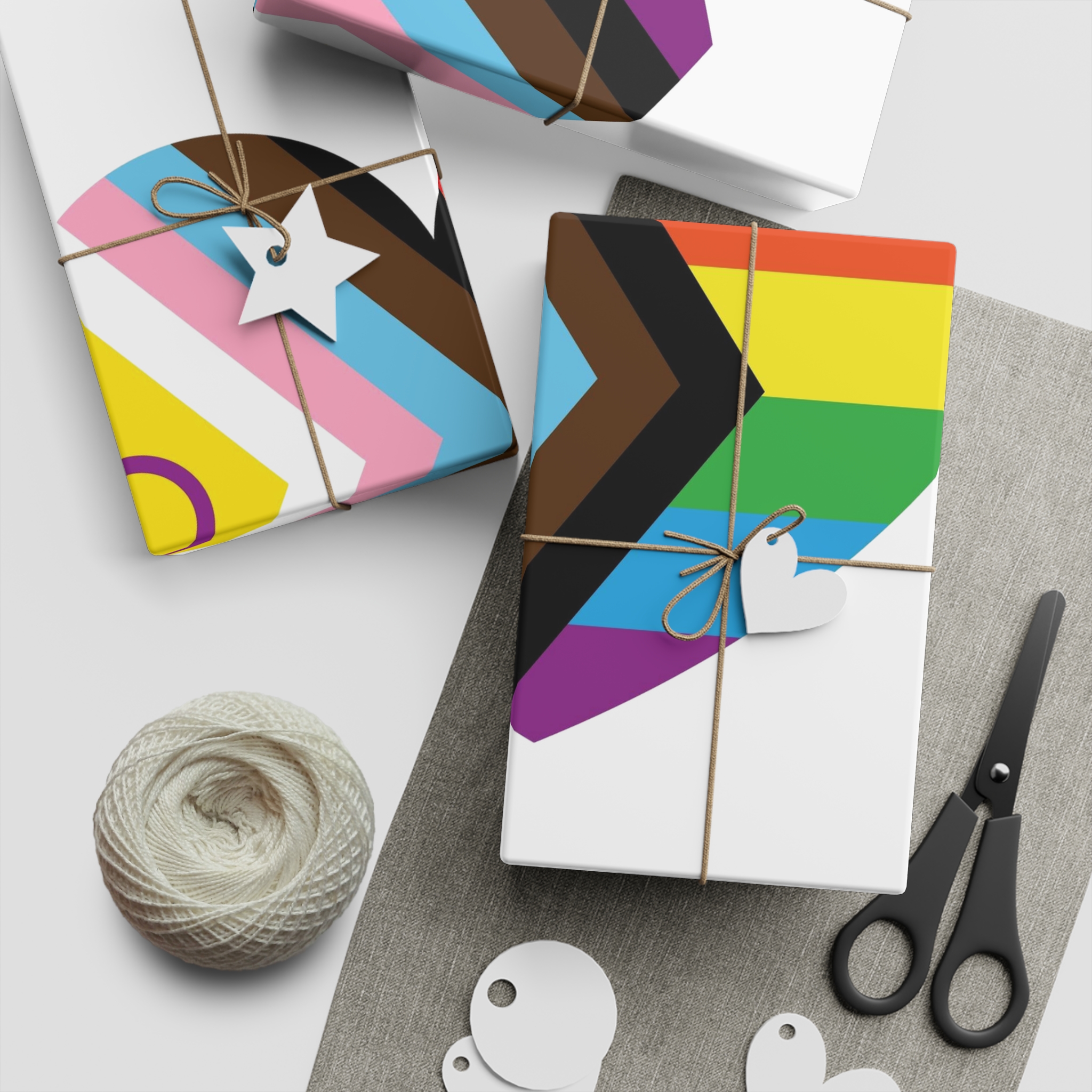 Inclusive Lgbtq Progress Pride Heart Symbol1 Gift Wrapping Paper Sheets 1pc - Image 2