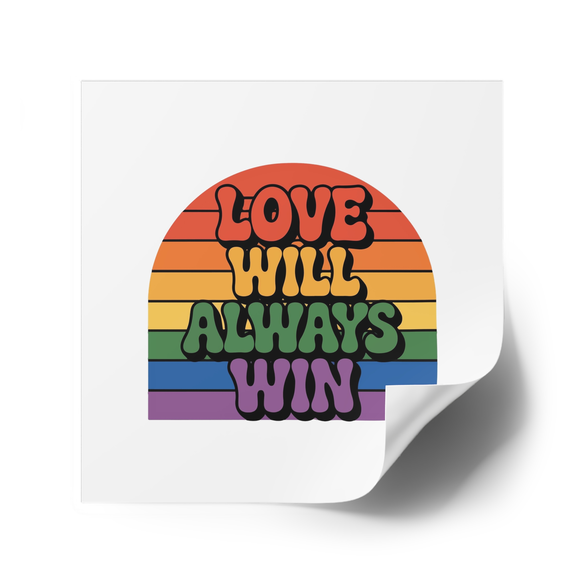 Love Will Always Win Pride Celebration Laminate Stickers Square - Image 34